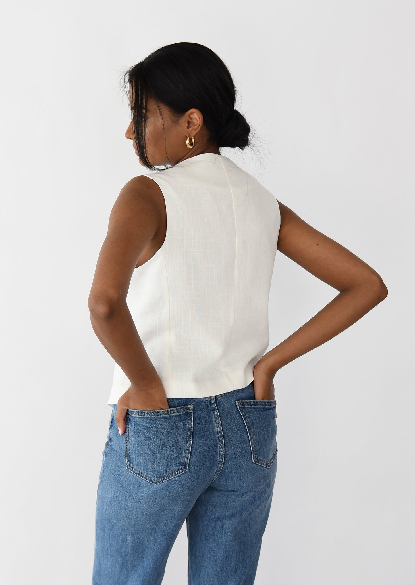 Chaleco de lino sin mangas