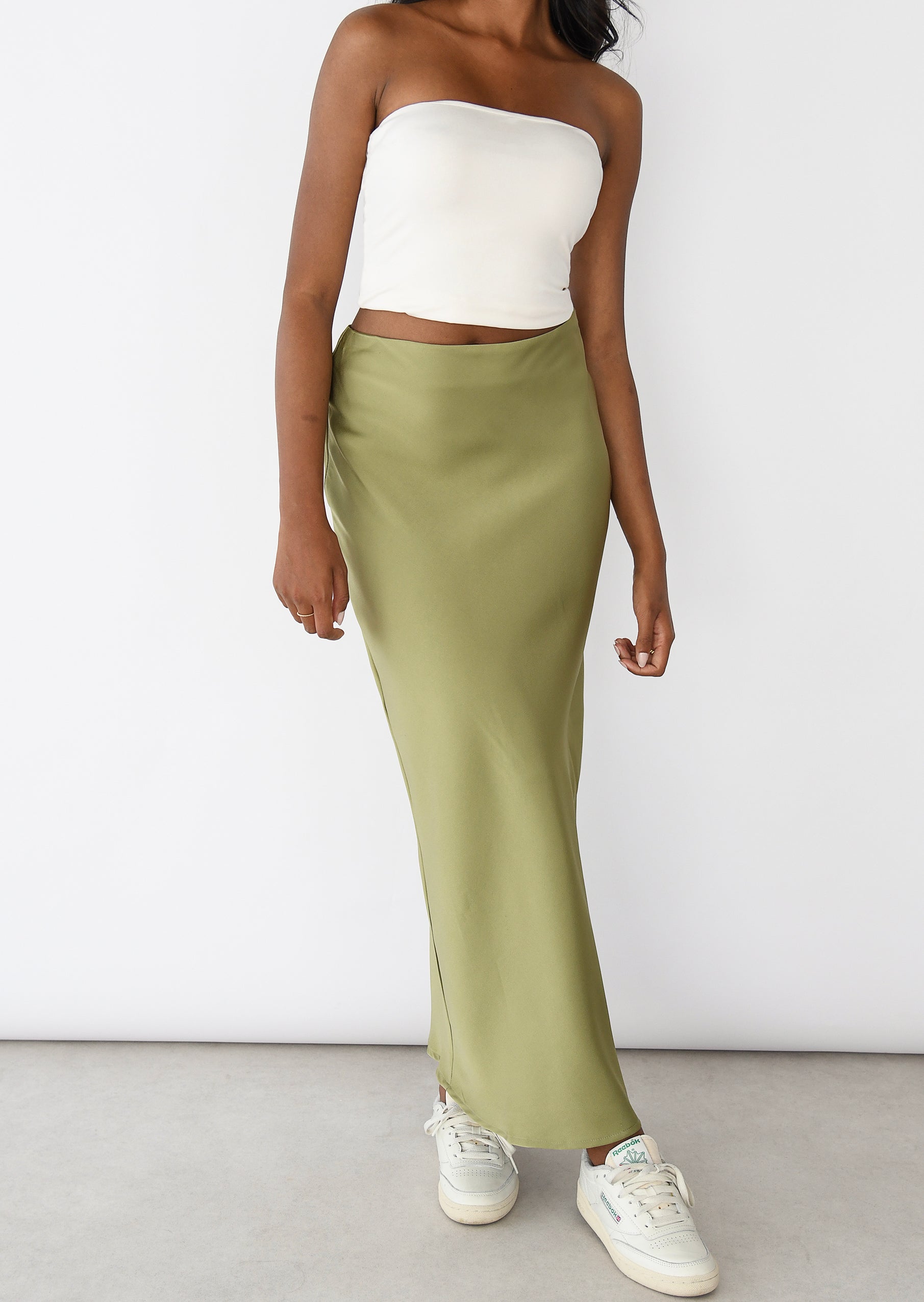 Satin long skirt – - Main Image
