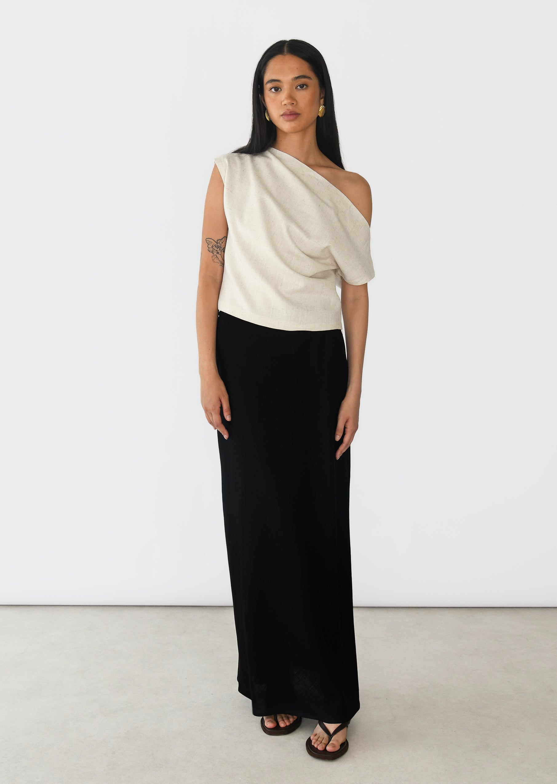 Jupe longue taille haute en lin Linna Noir Selected - Femme | Place des Tendances Jupe longue taille haute en lin Linna Noir Selected - Femme | Place des Tendances