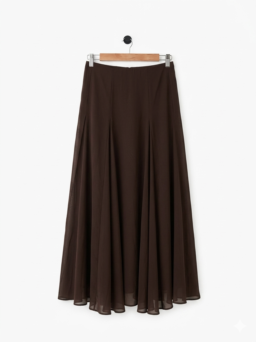 Pleated long skirt