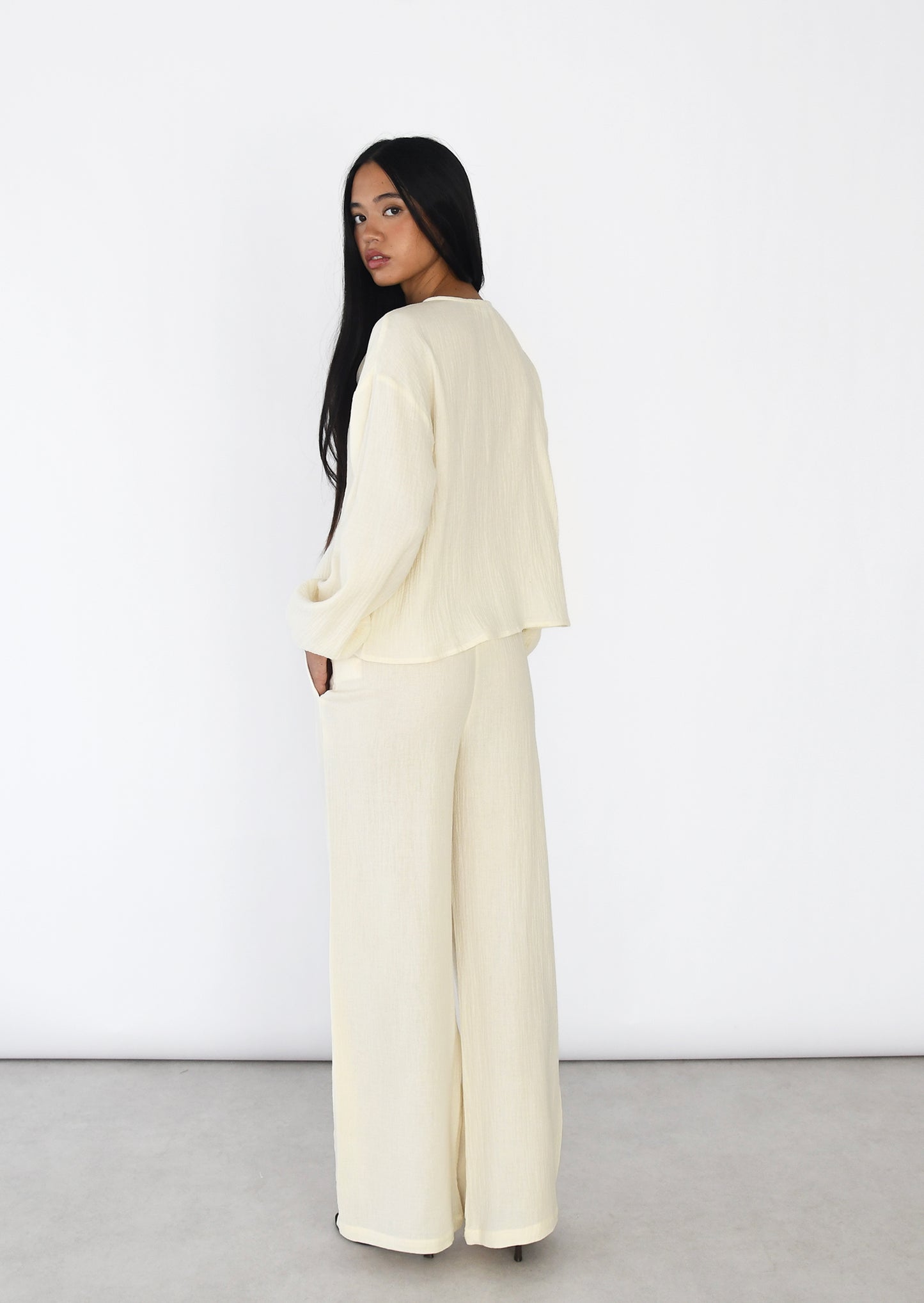 Blouse texturée à nouer