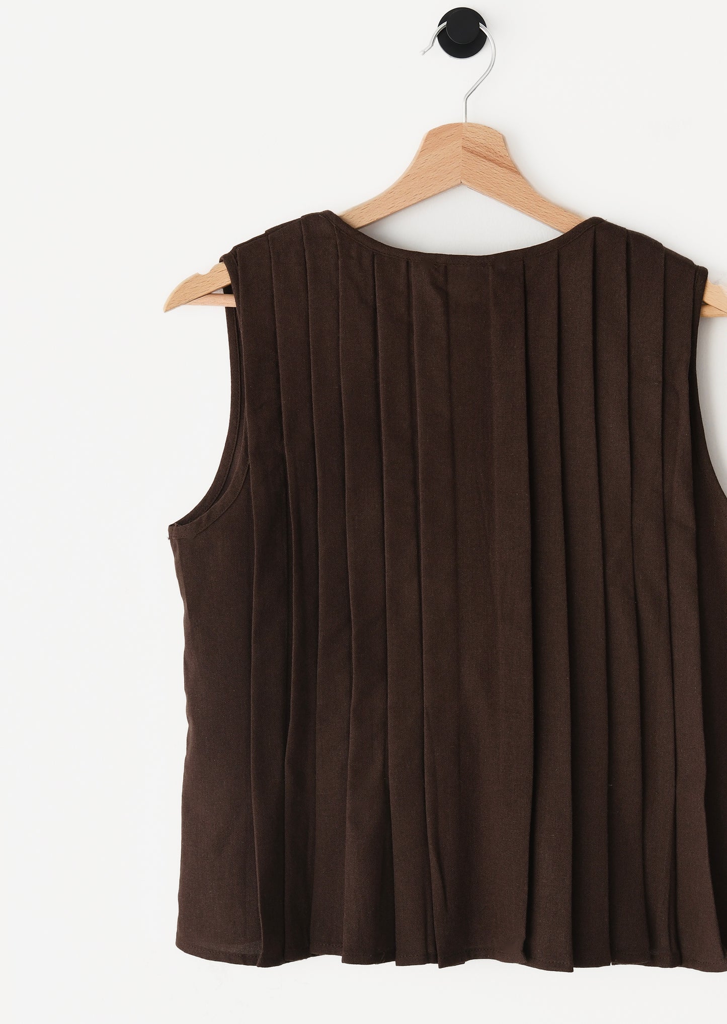 Pleated linen-blend top