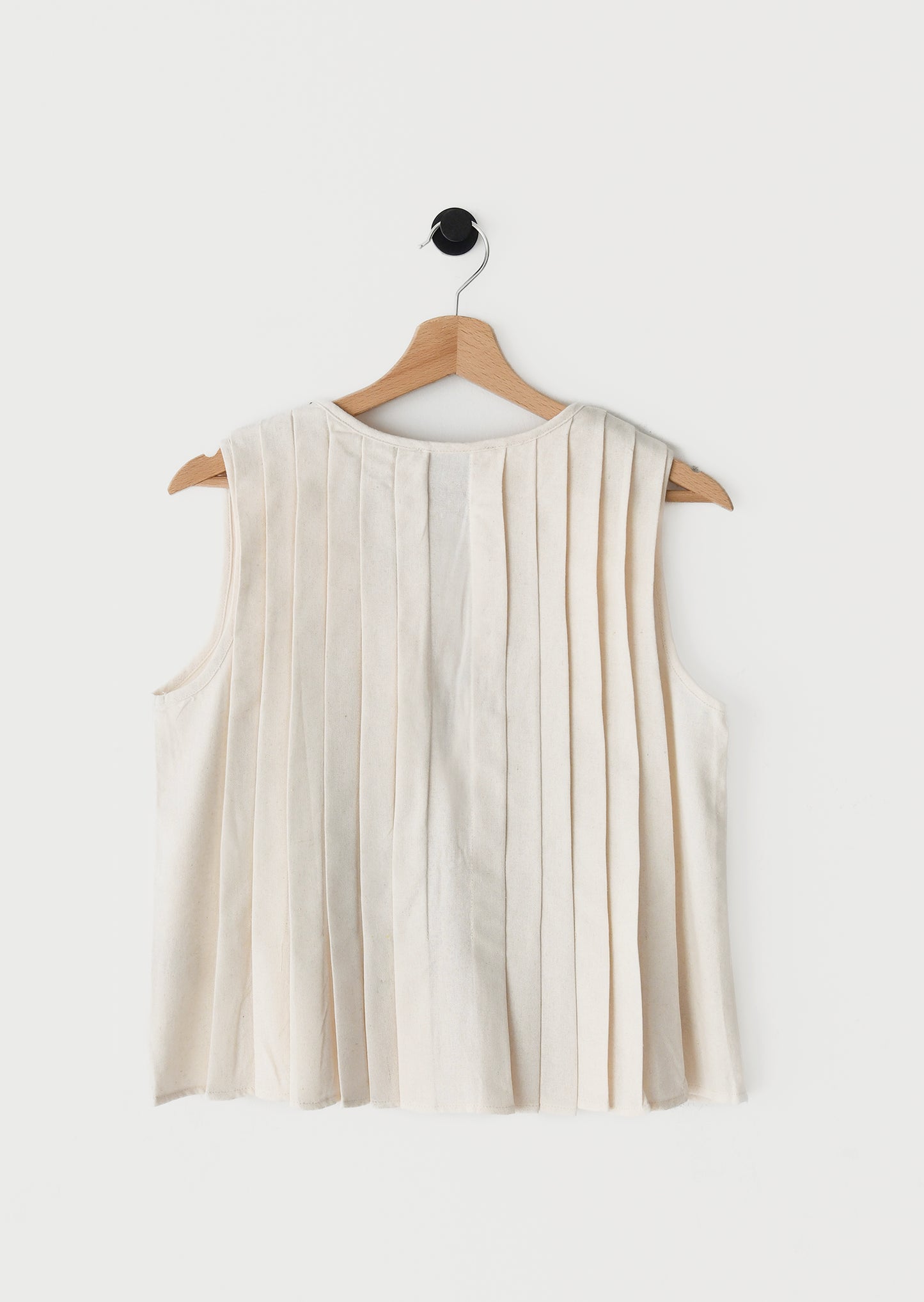 Pleated linen-blend top