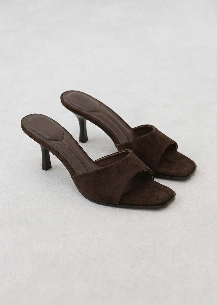 Faux suede heeled sandals