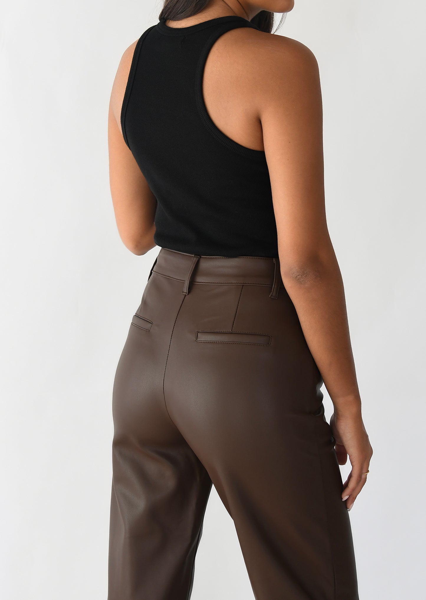 Pantalon droit similicuir