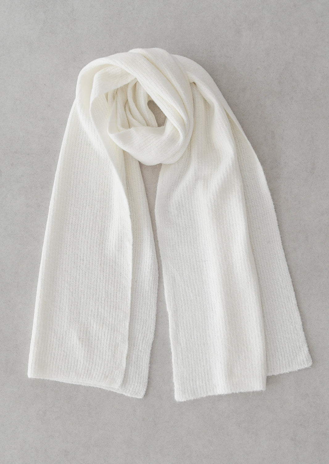 Wool blend rib-knit scarf