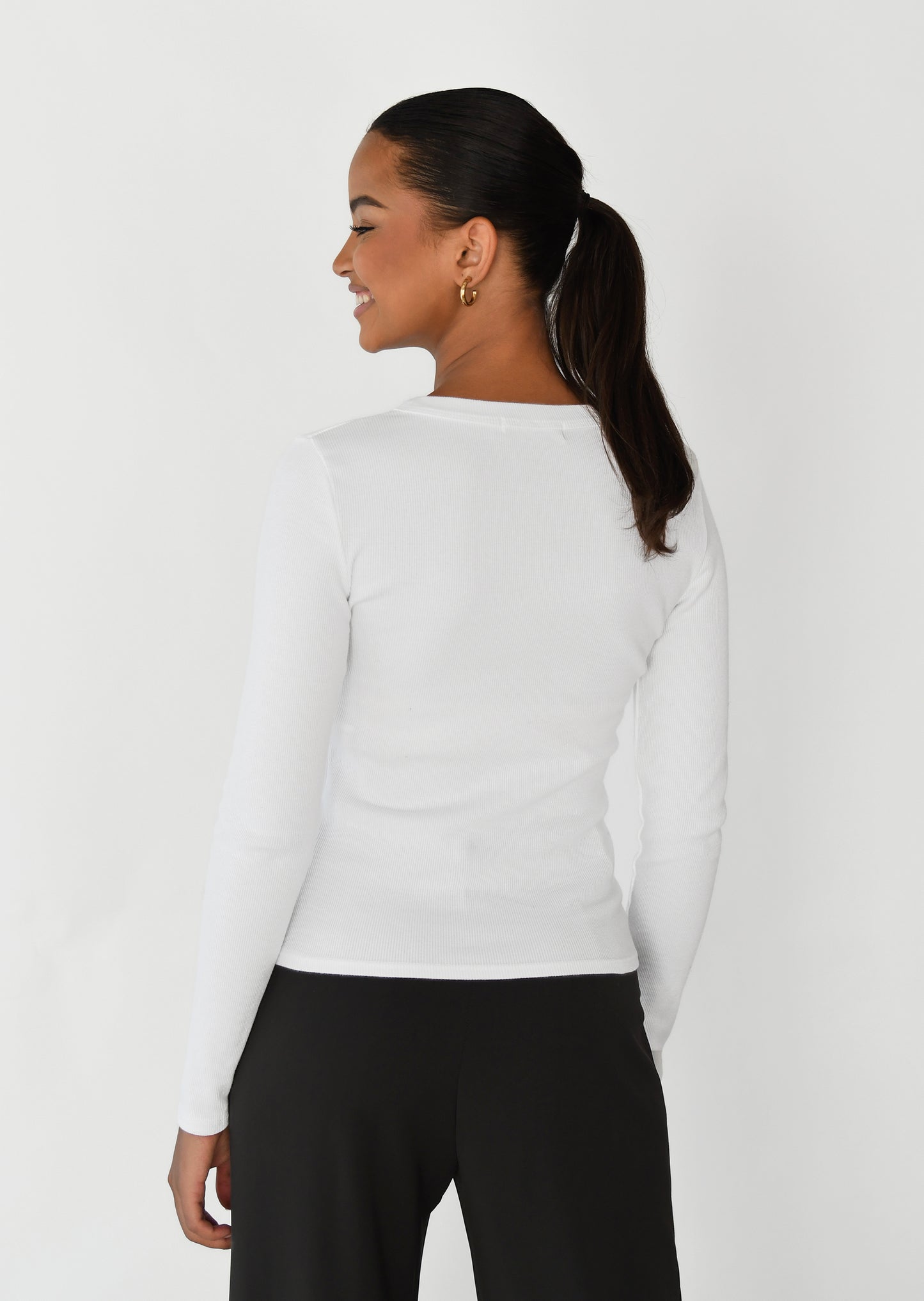Cotton long-sleeved top