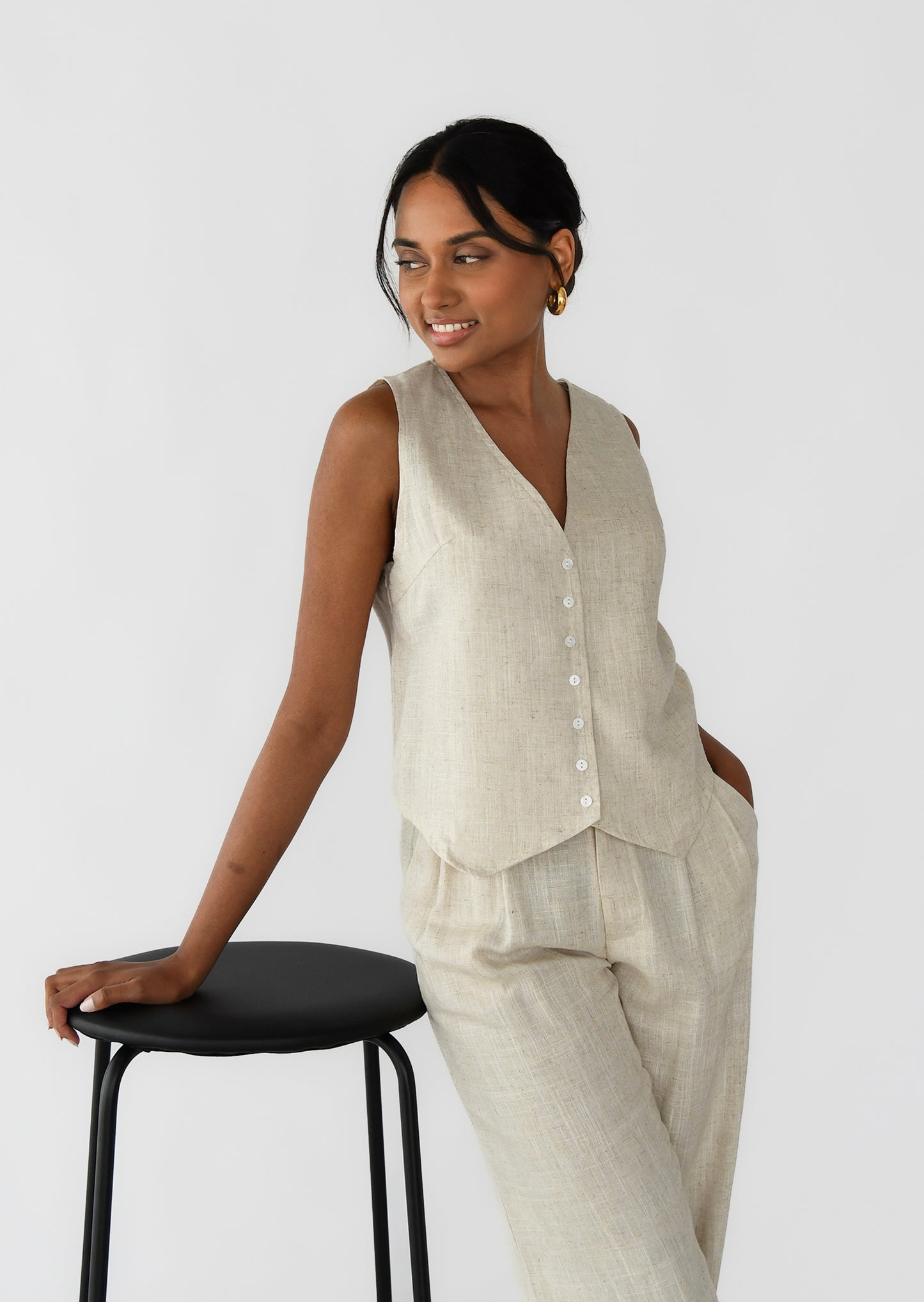 Pantalón traje lino