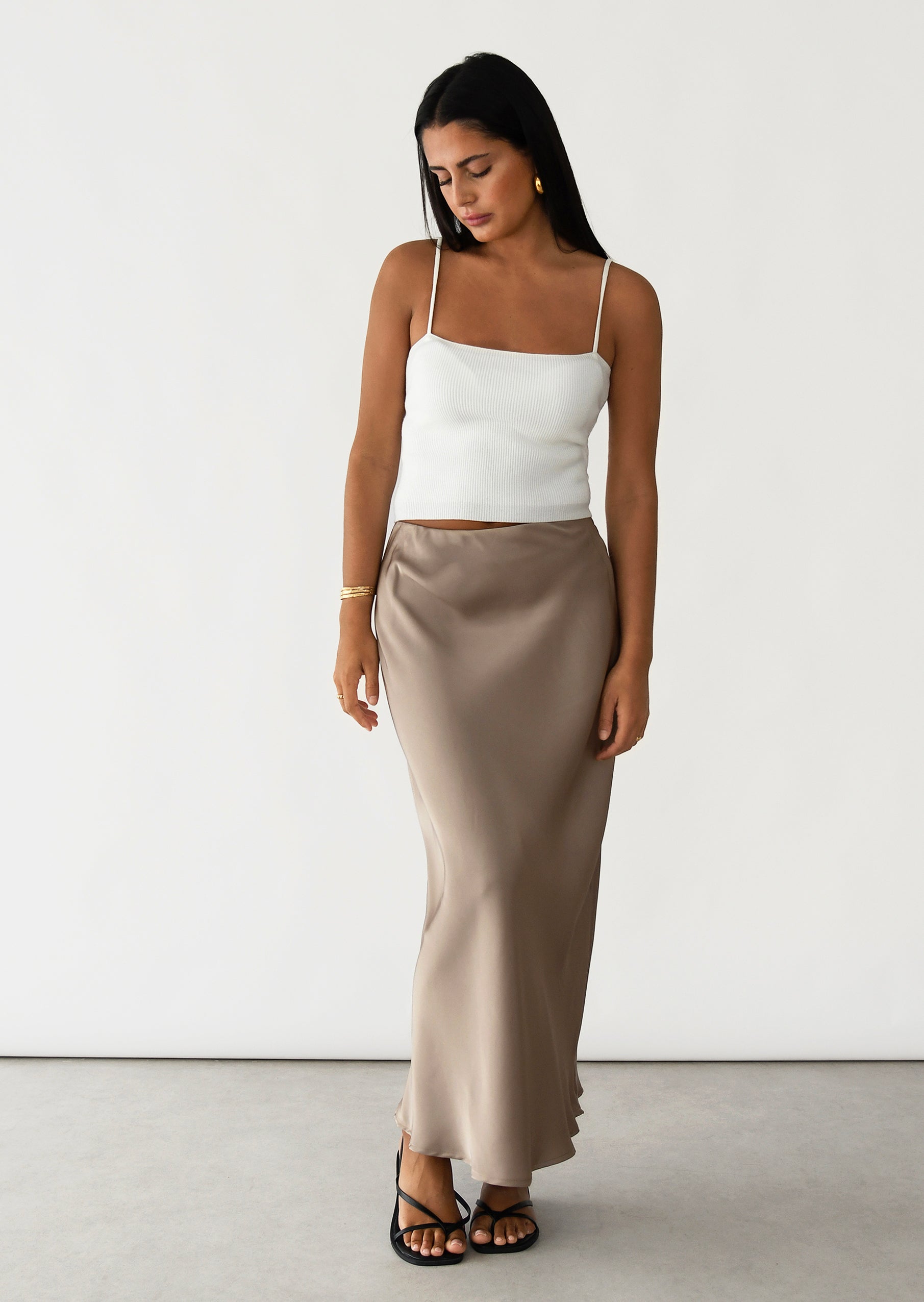 Jupe Satin Beige Sens Uniq SATIN BEIGE JUPES FEMME