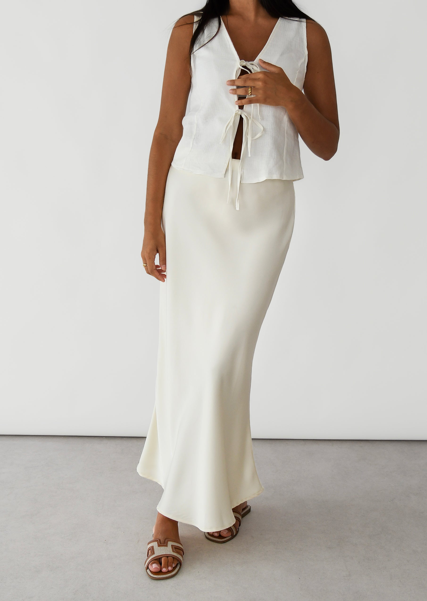 Longue Jupe Satin Satin Long Skirt