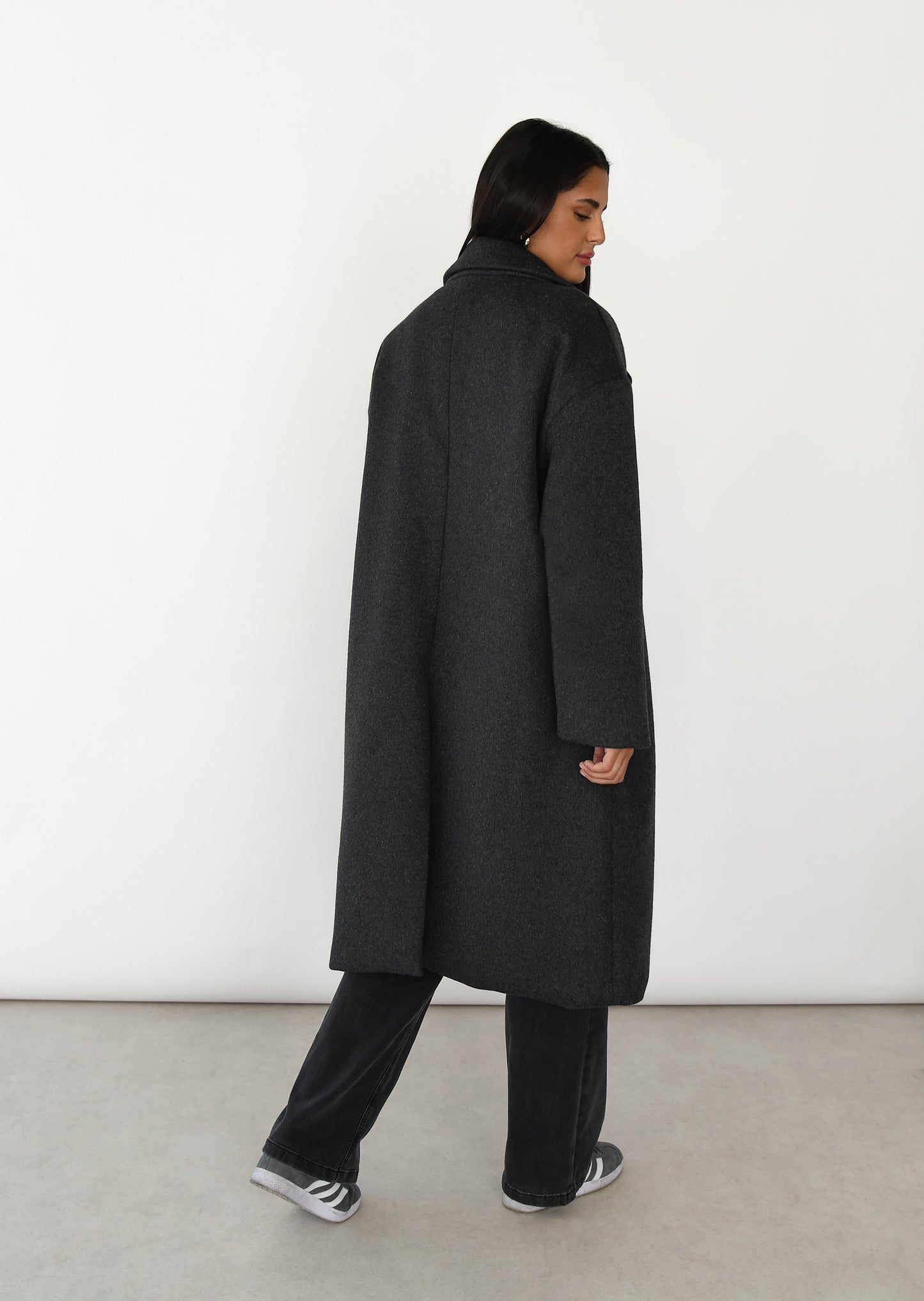 Manteau long laine
