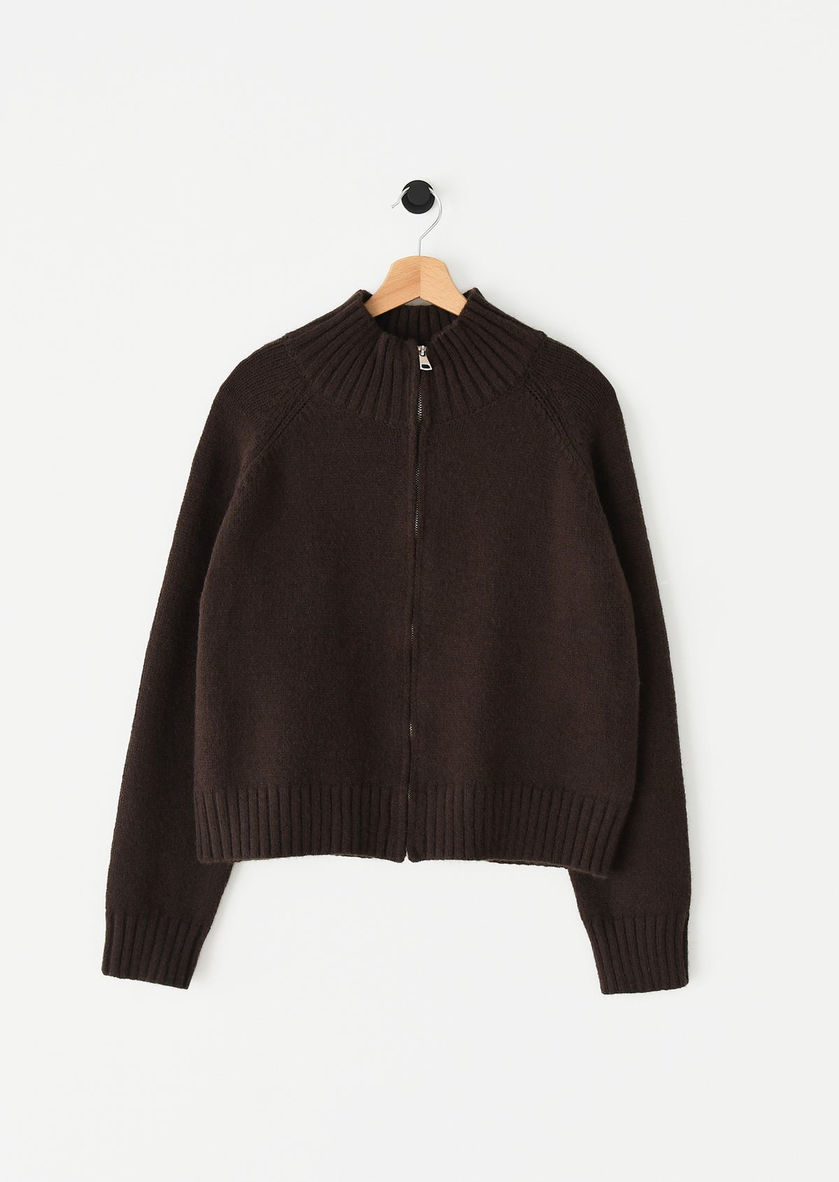 Zip Funnel-Neck Cardigan
