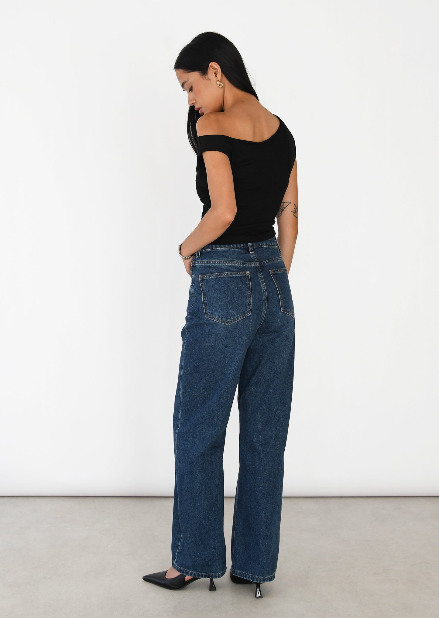 Jean droit taille haute