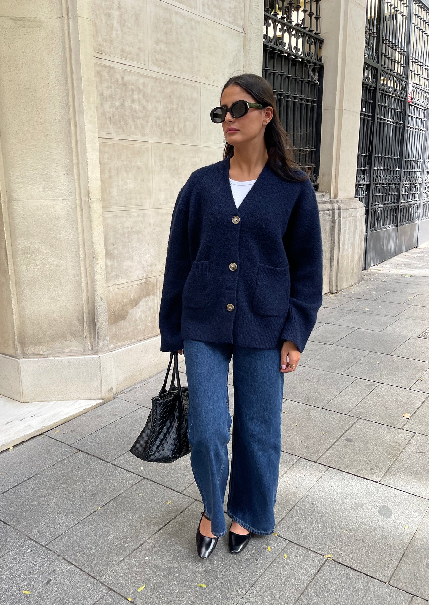 Cárdigan punto bolsillos