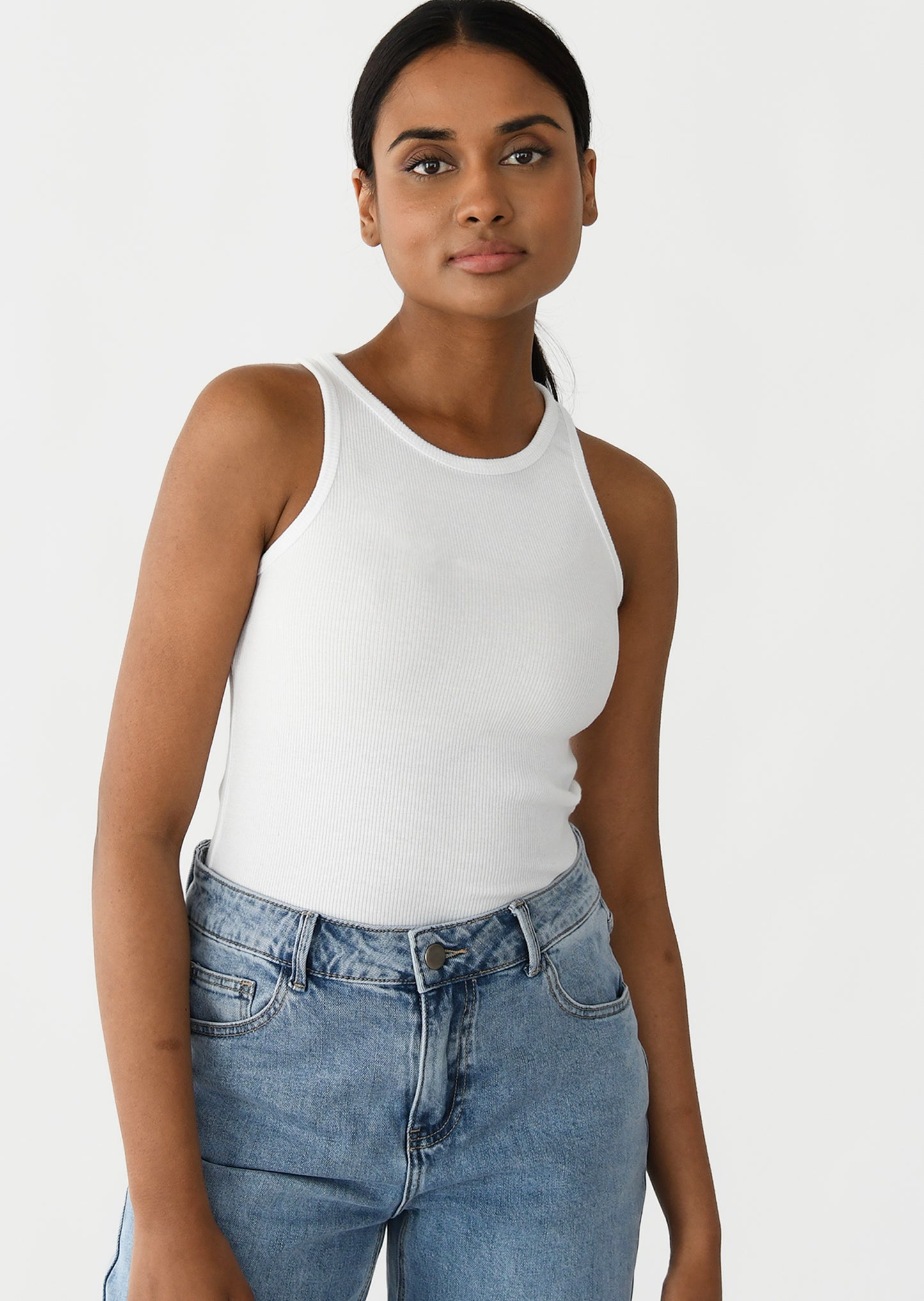 Ribbed cotton tank top