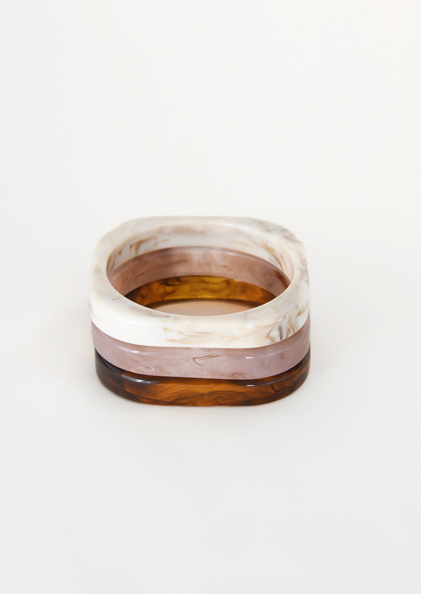 Set of 3 resin bracelets Cappuccino