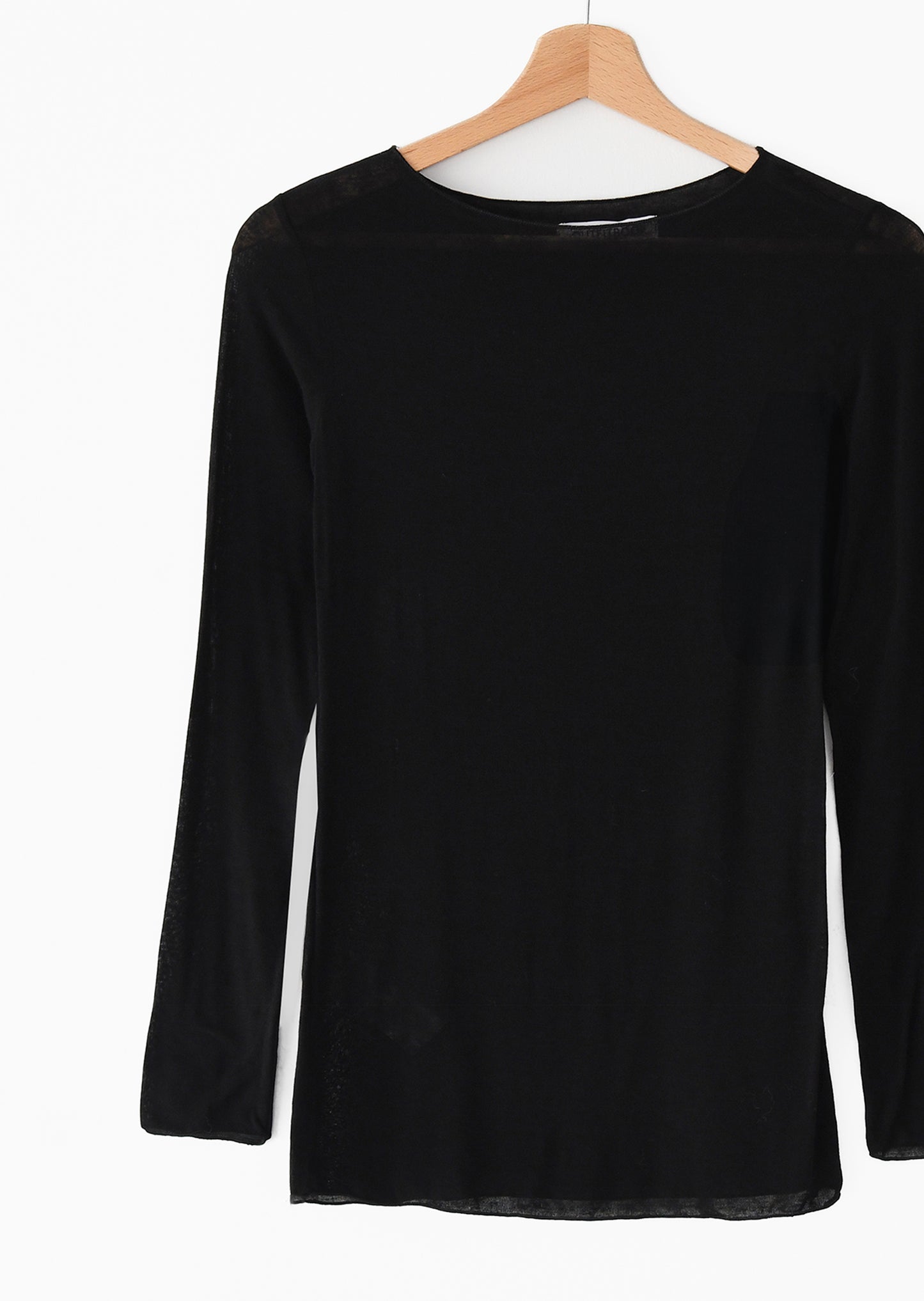 Long-sleeved top in modal and cashmere