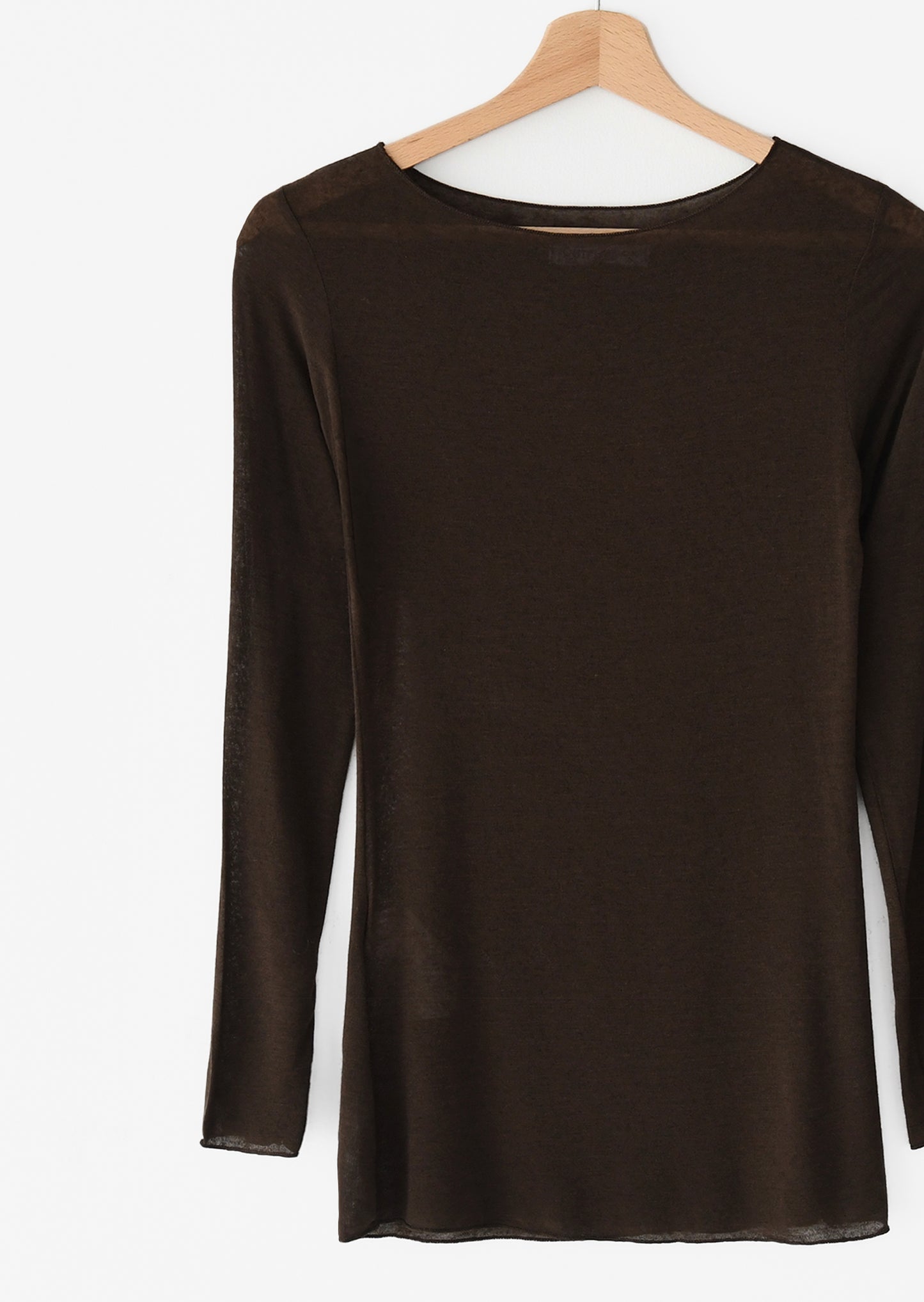 Long-sleeved top in modal and cashmere