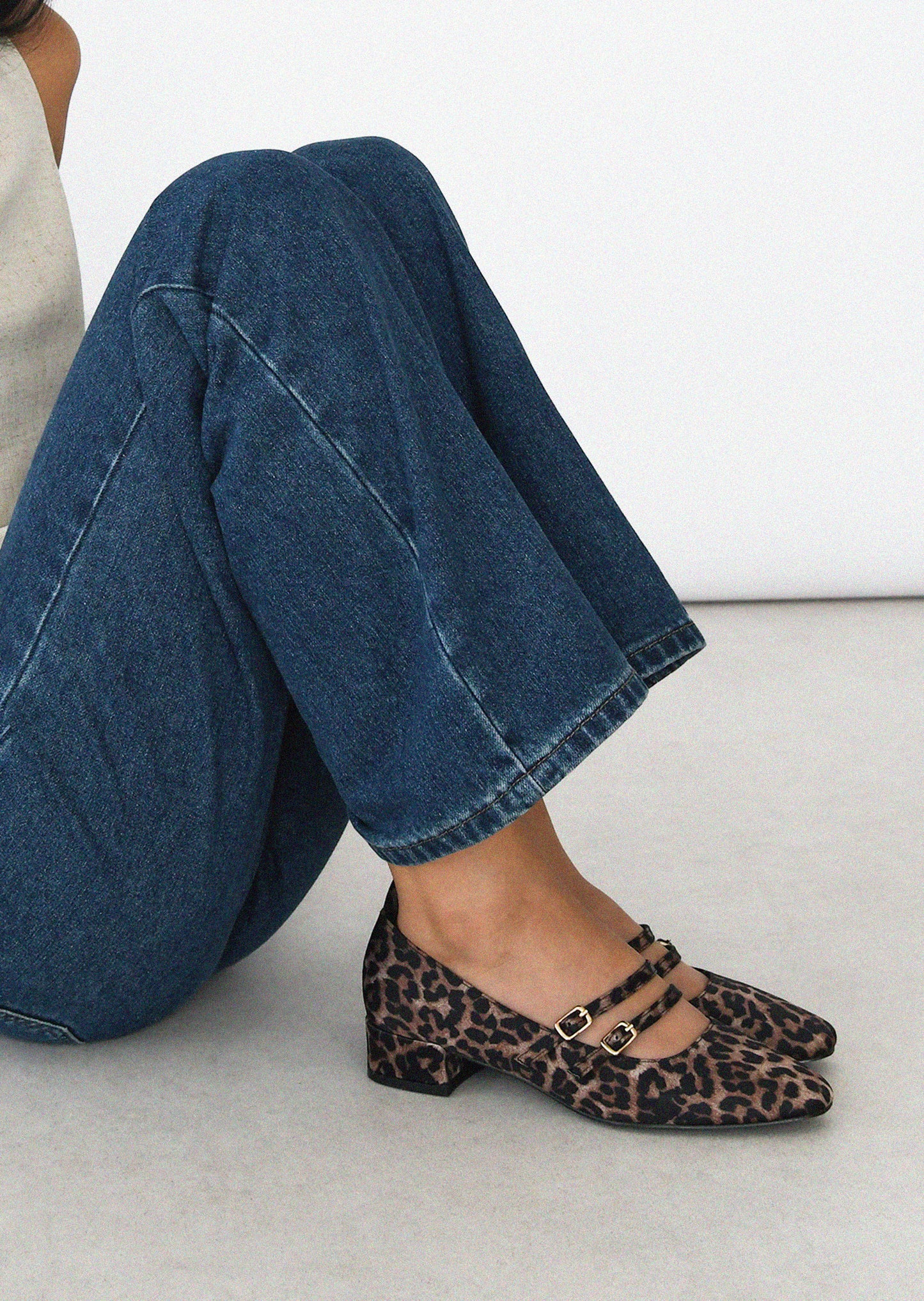 Ballerines à talon léopard