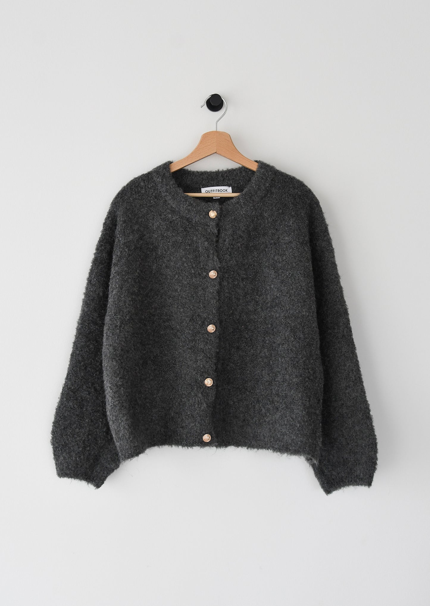 knit cardigan gold buttons