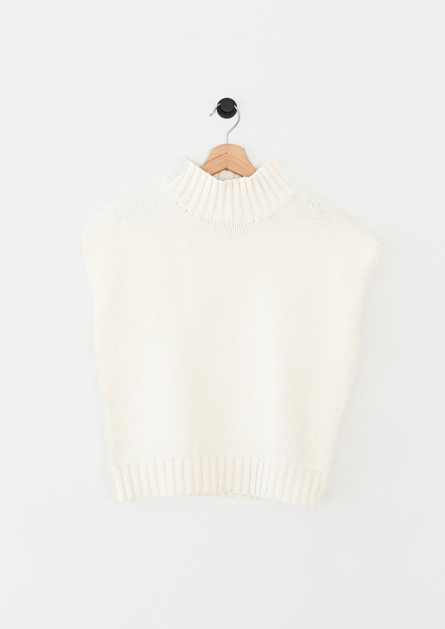 Chaleco de punto con cuello chimenea