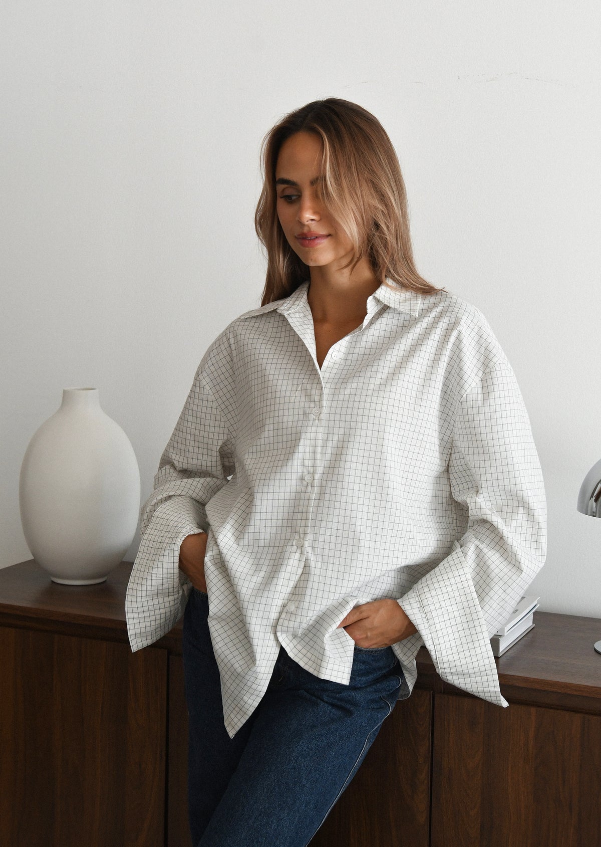 Chemise large à carreaux