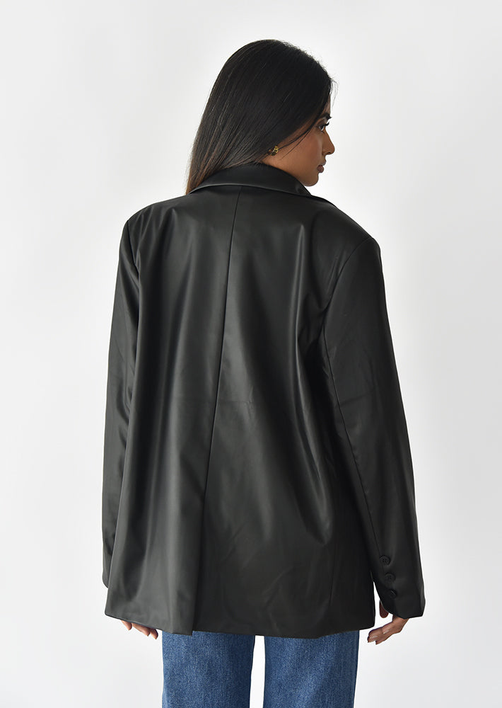 Blazer oversize simili cuir