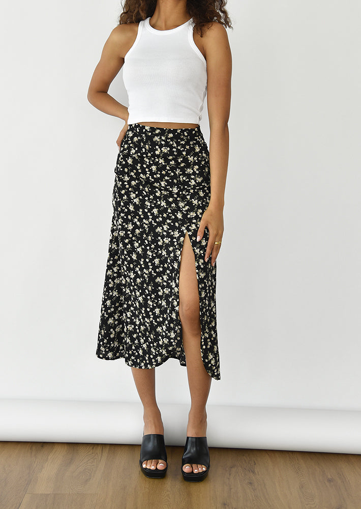 Falda midi estampada