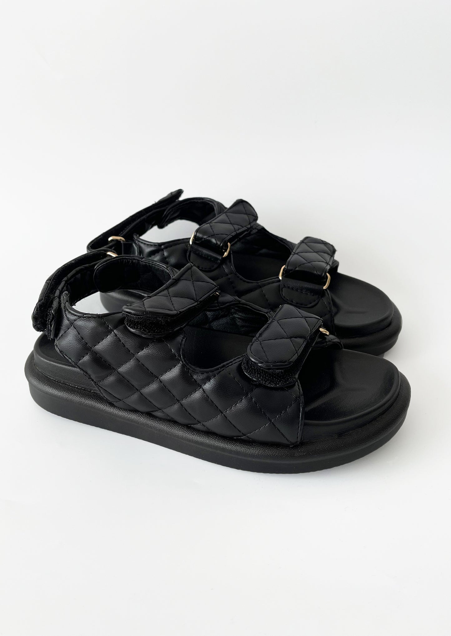 Sandales chunky matelassées style grand-père noir