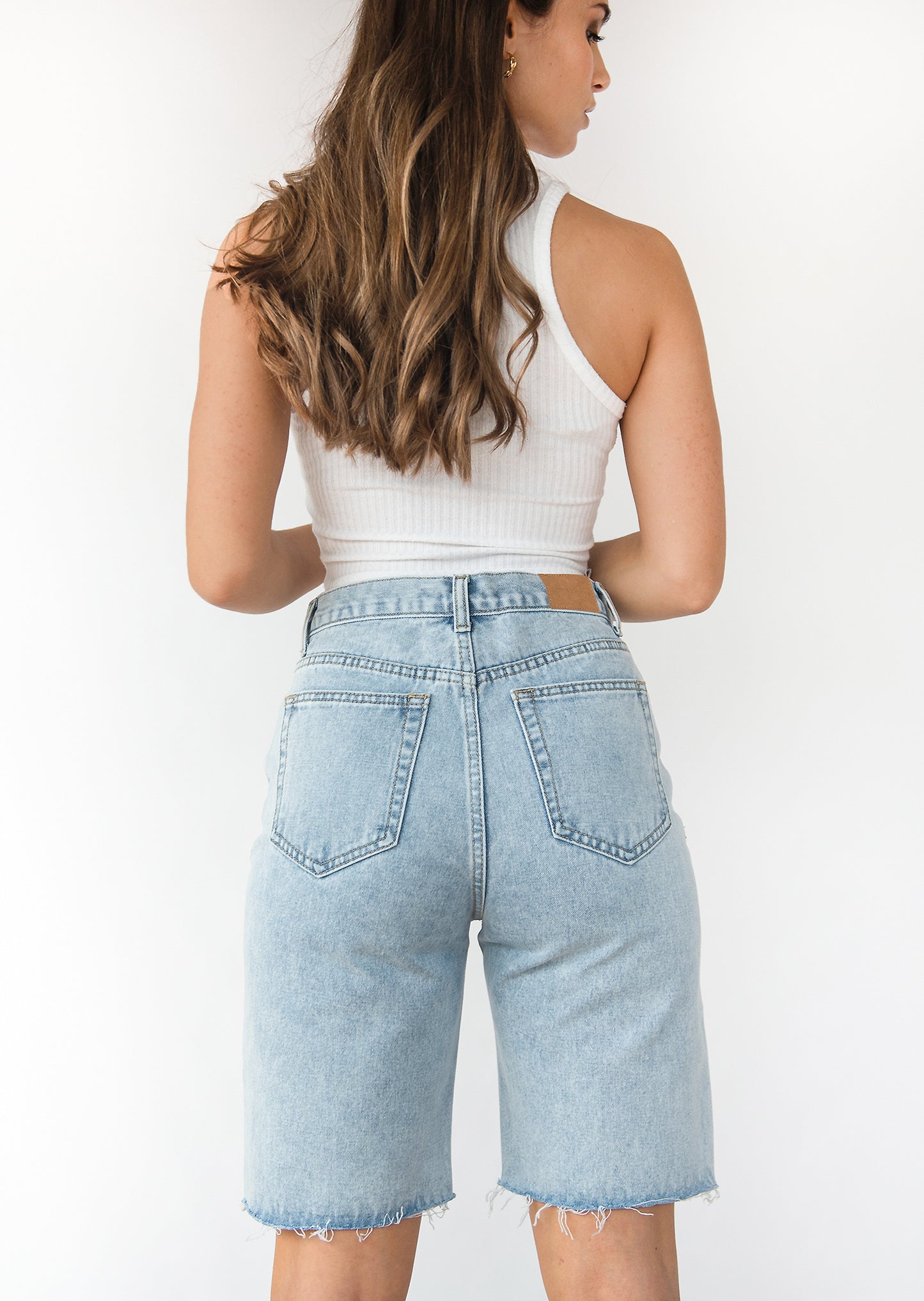 Short en jean long - Bleu clair
