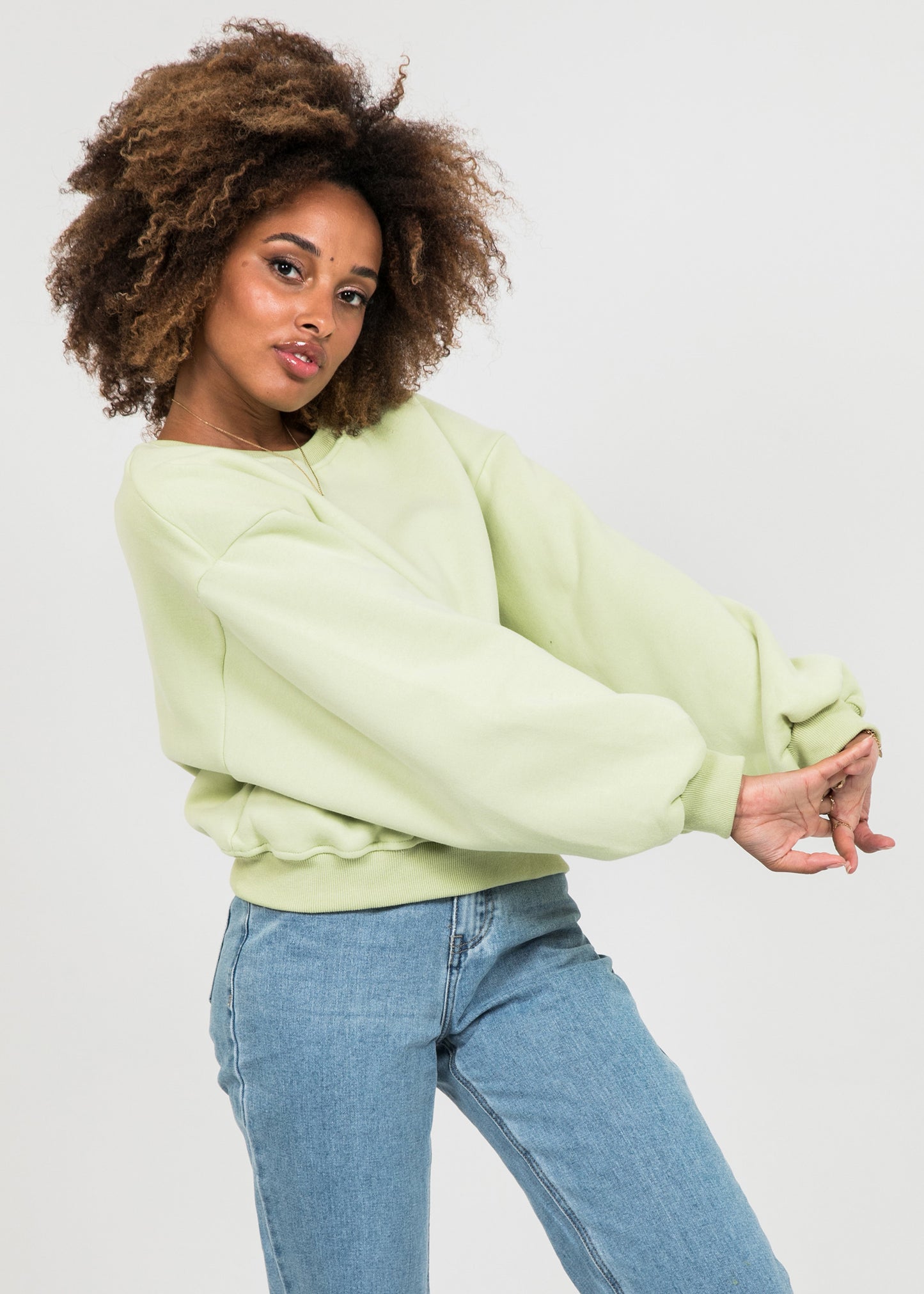 Sudadera oversize en verde - Algodón