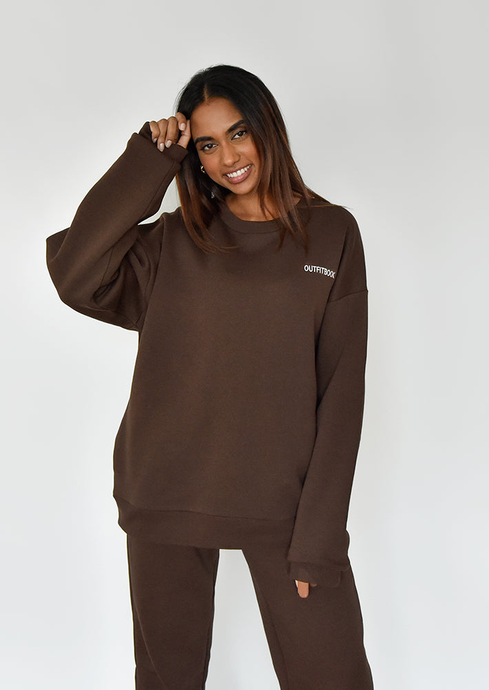 Sweat oversize marron