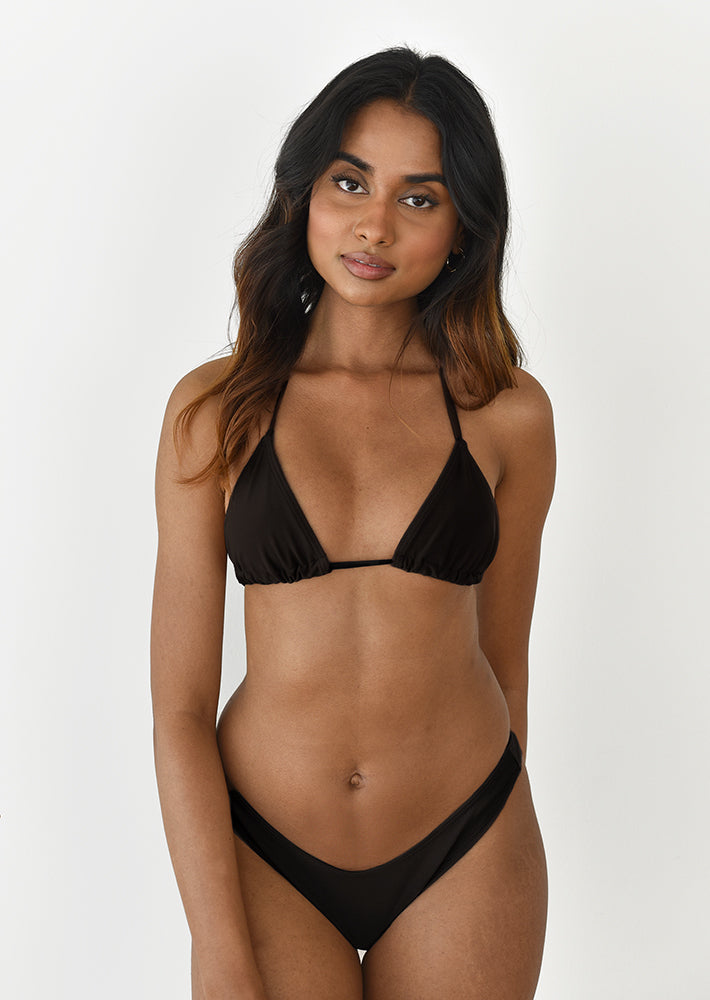 Top bikini triangle noir