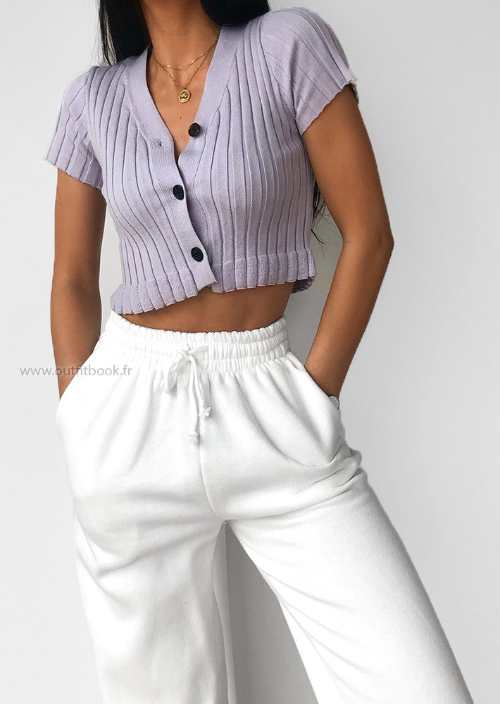 Cropped cardigan in lilac