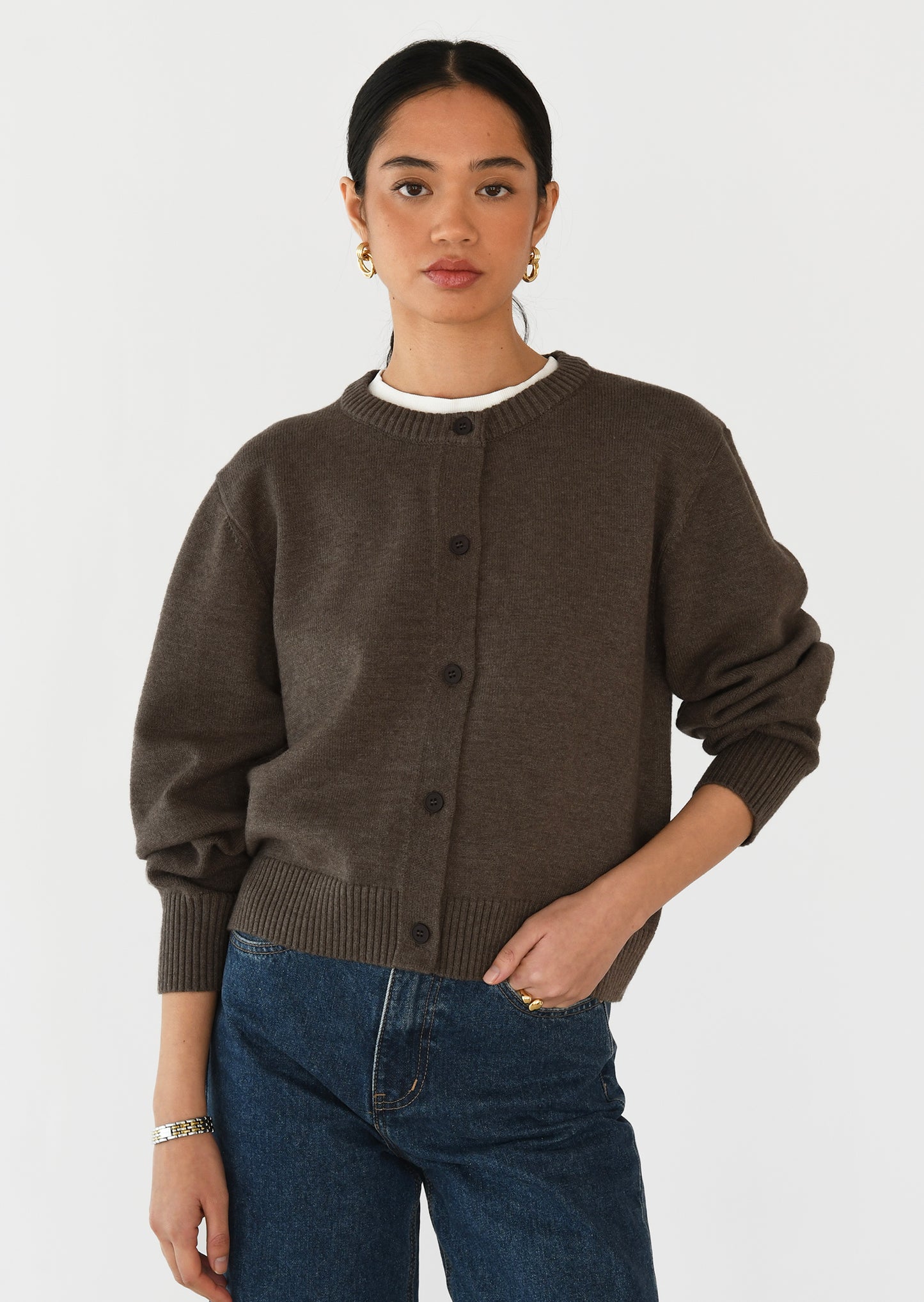 Buttoned knit cardigan