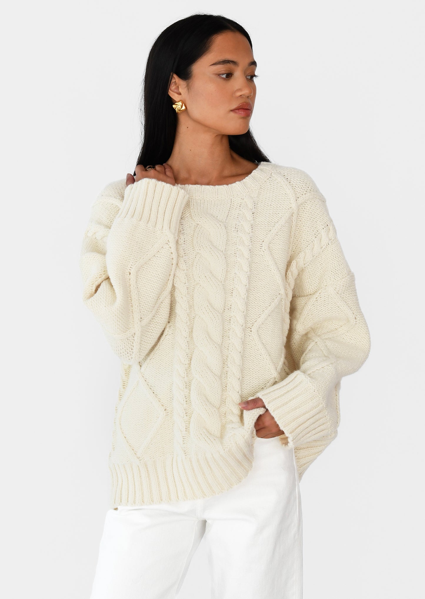 Cable-knit sweater