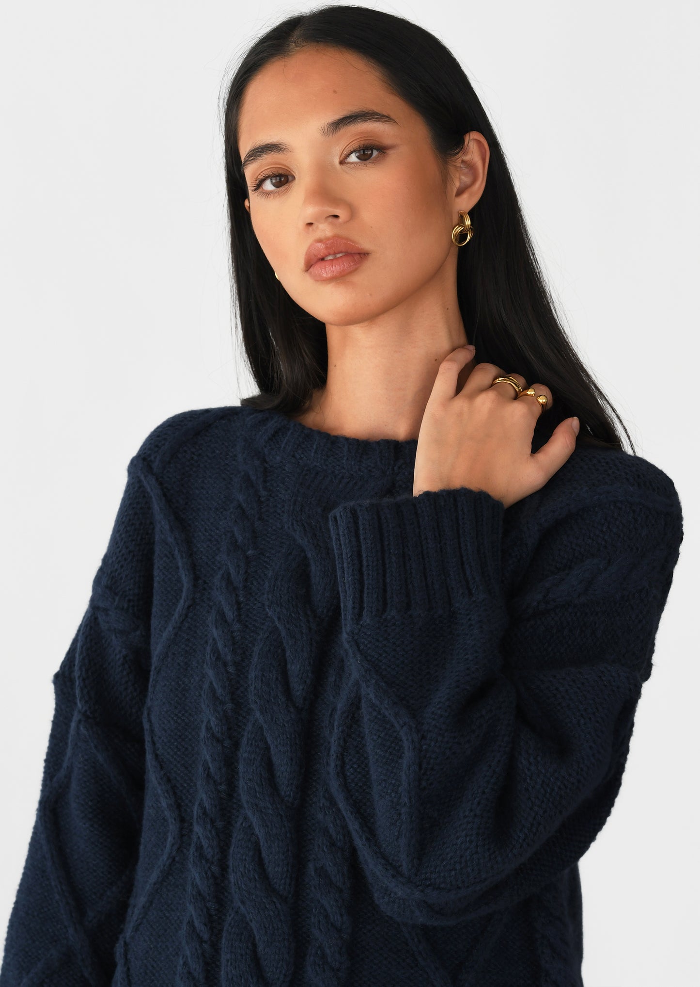 Cable-knit sweater