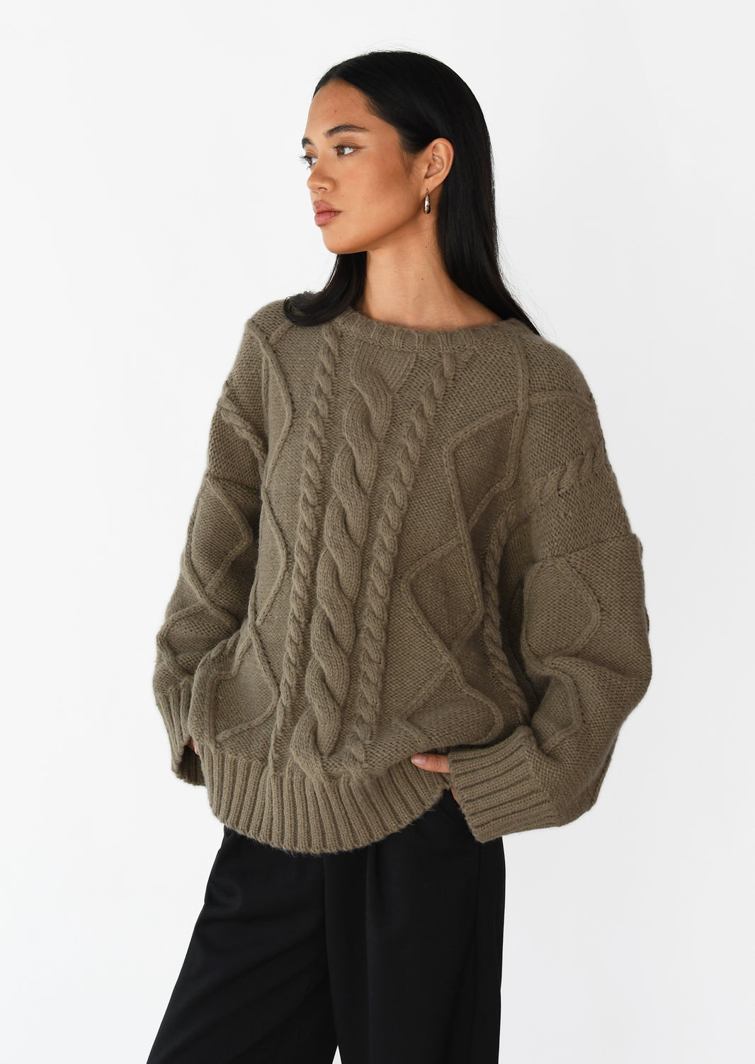 Cable-knit sweater