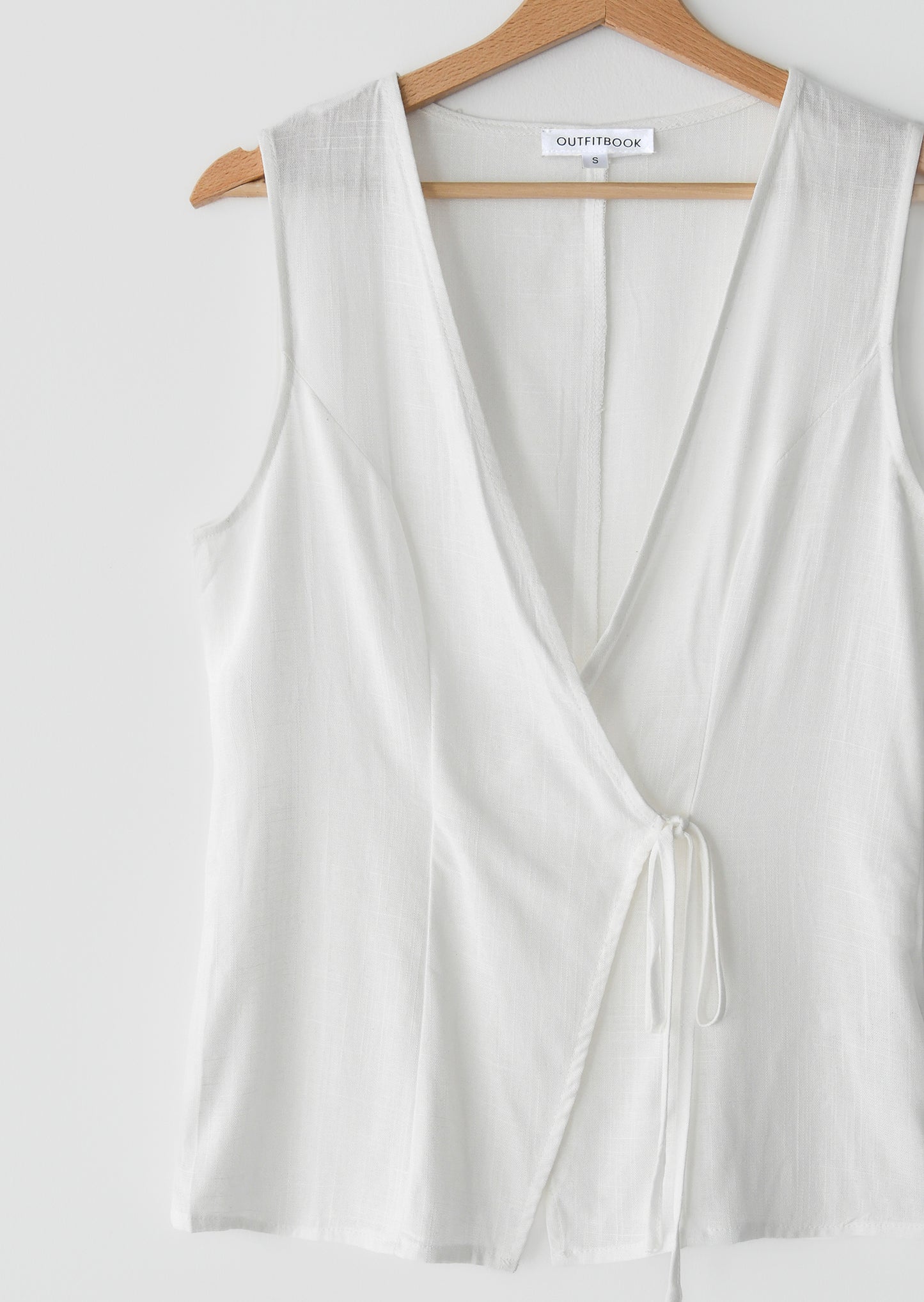 Linen blend wrap tie vest 