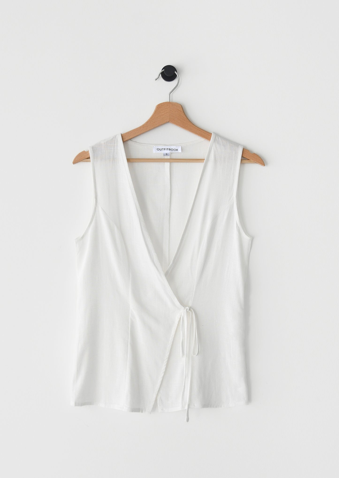 Linen blend wrap tie vest 