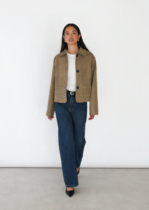 Faux suede jacket – Outfitbook.fr
