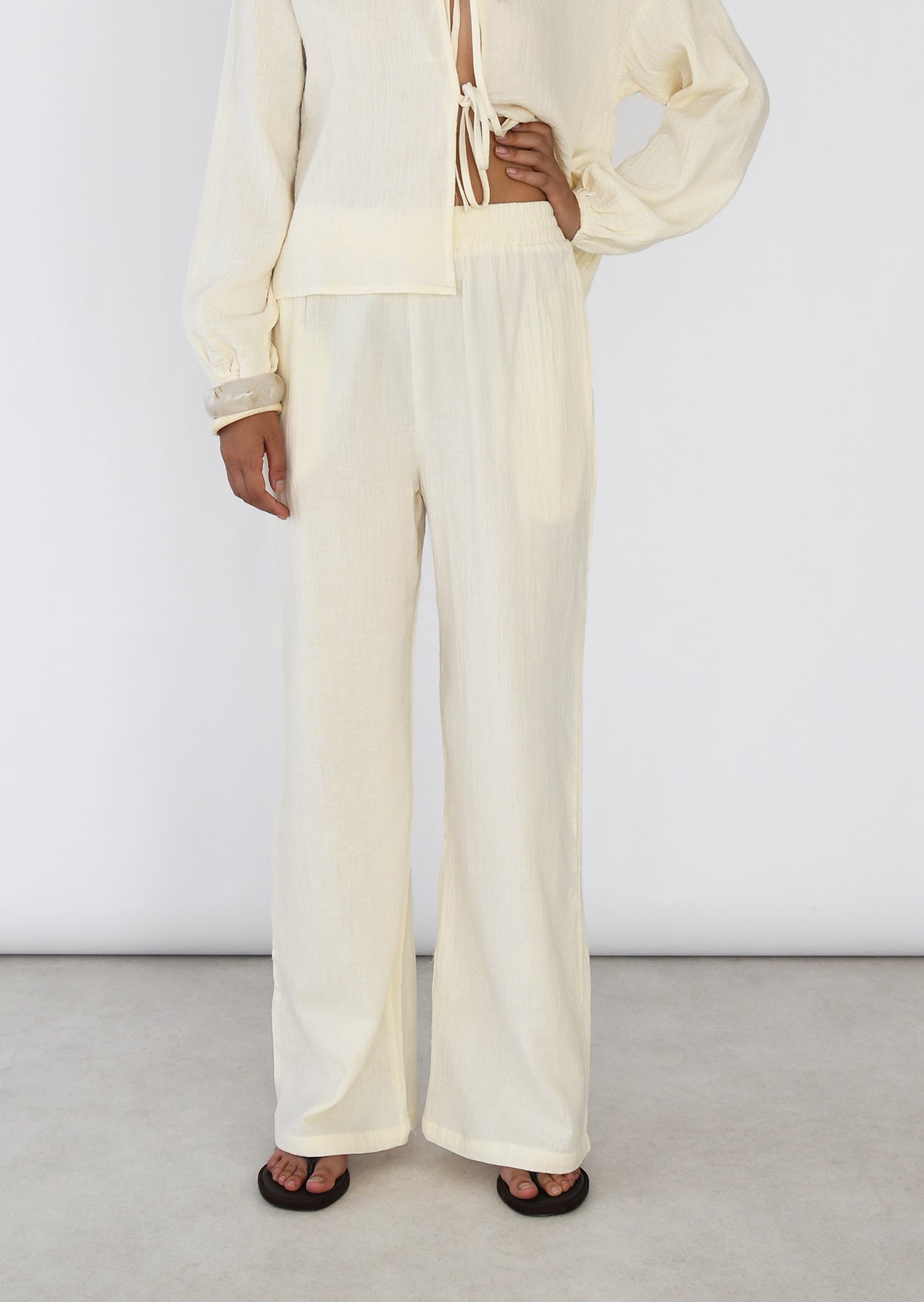 Pantalon en coton texturé