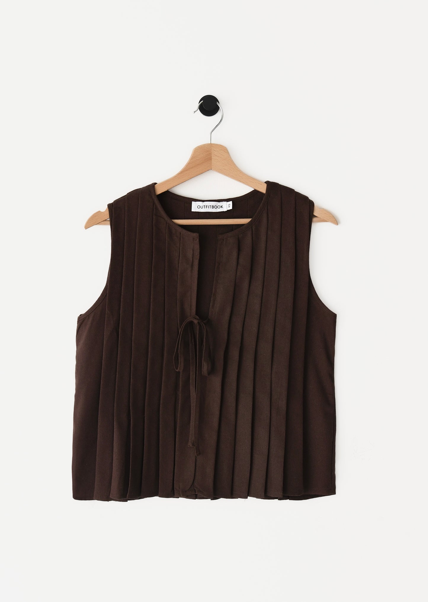 Pleated linen-blend top