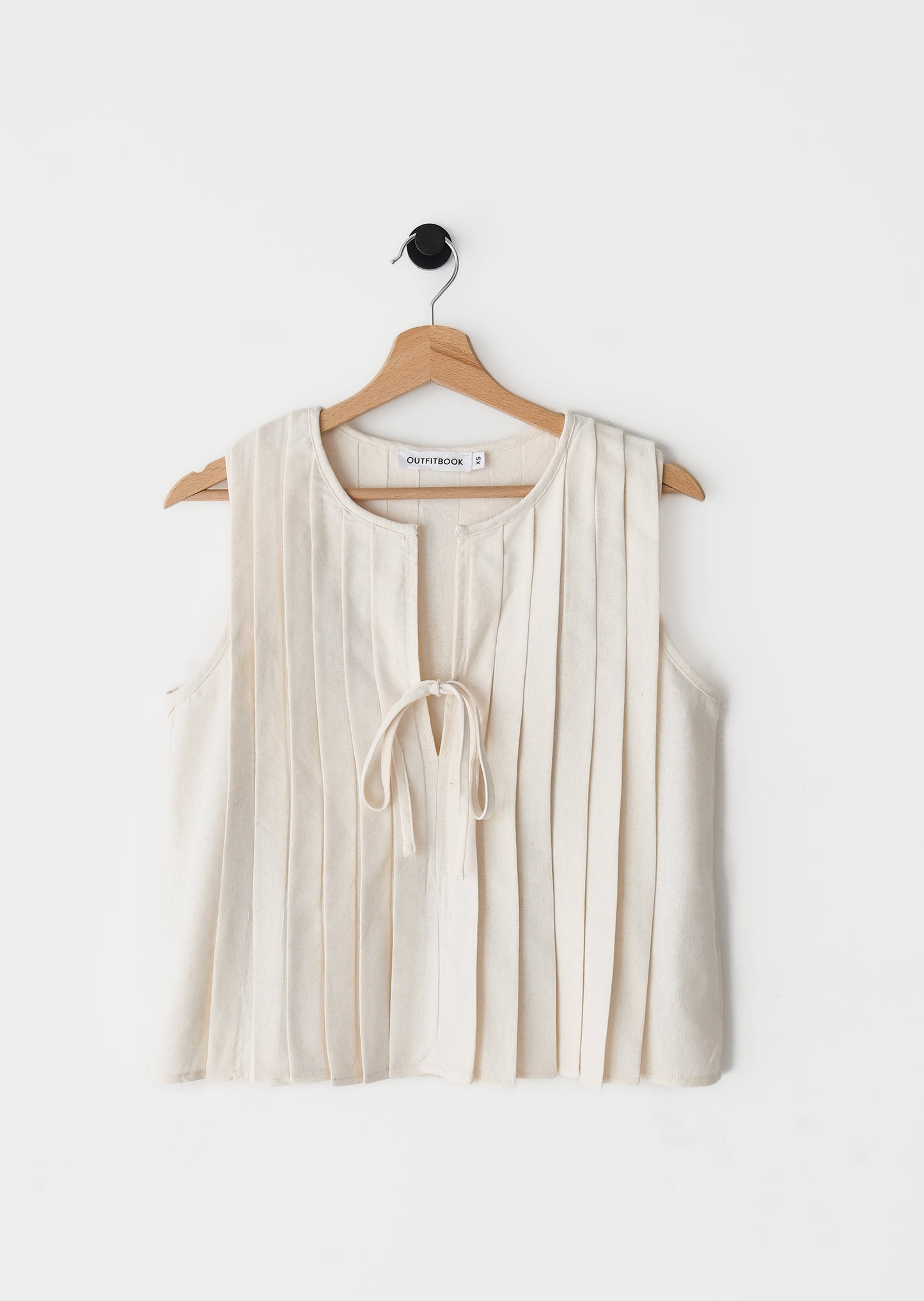 Pleated linen-blend top