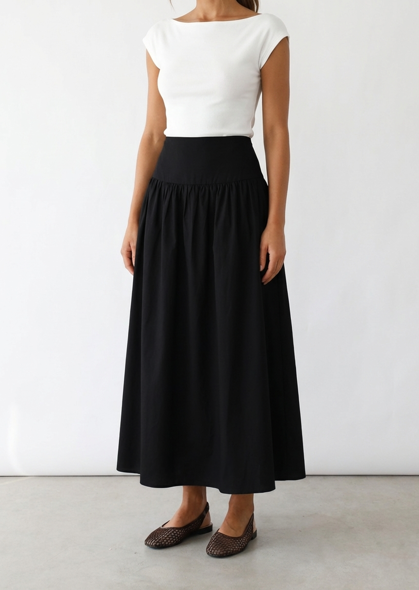 Falda algodón fruncida