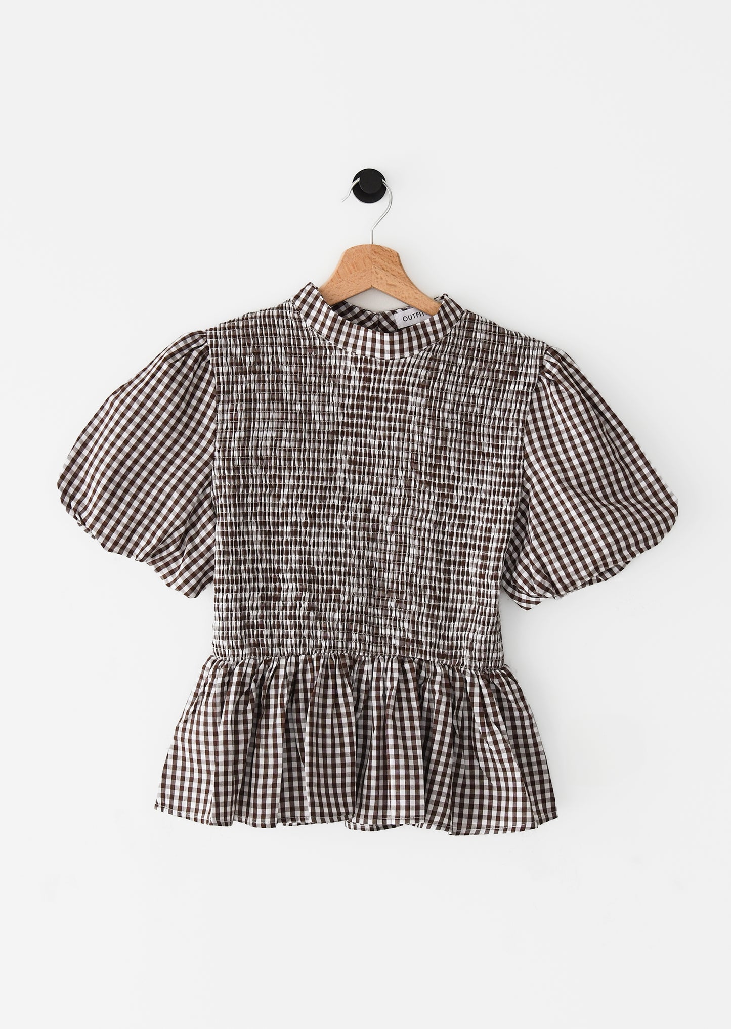 Gingham gathered top