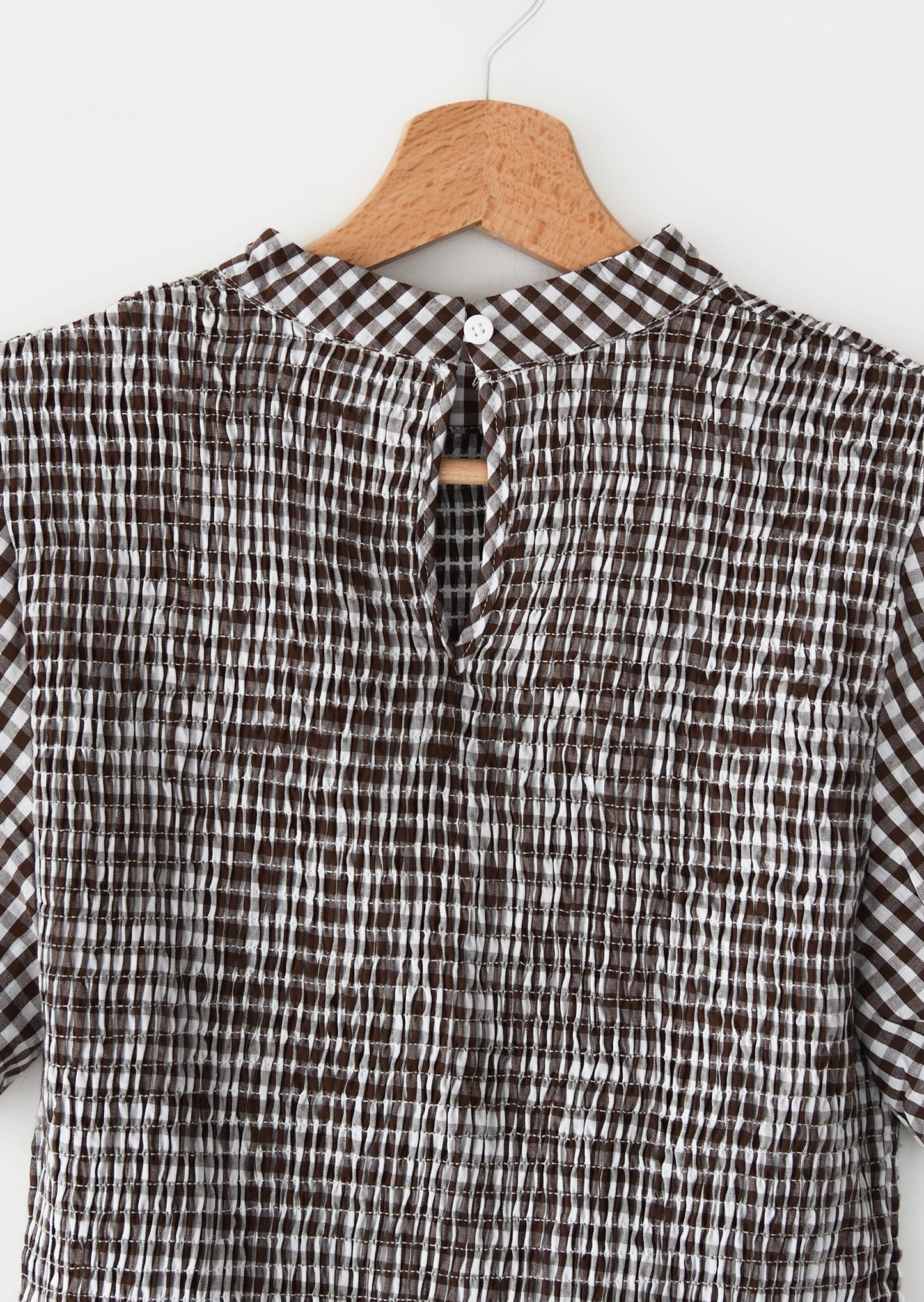 Gingham gathered top