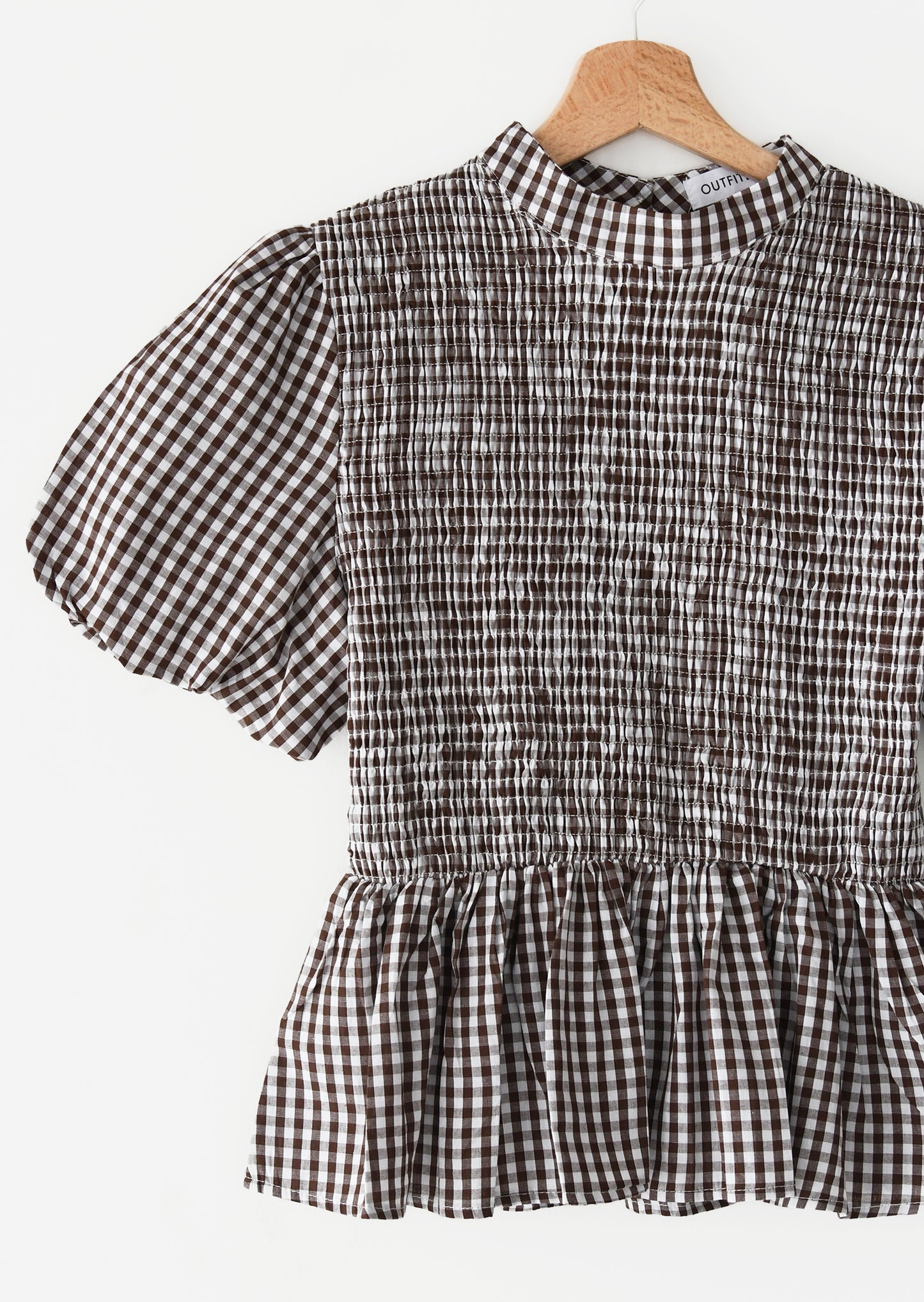 Gingham gathered top