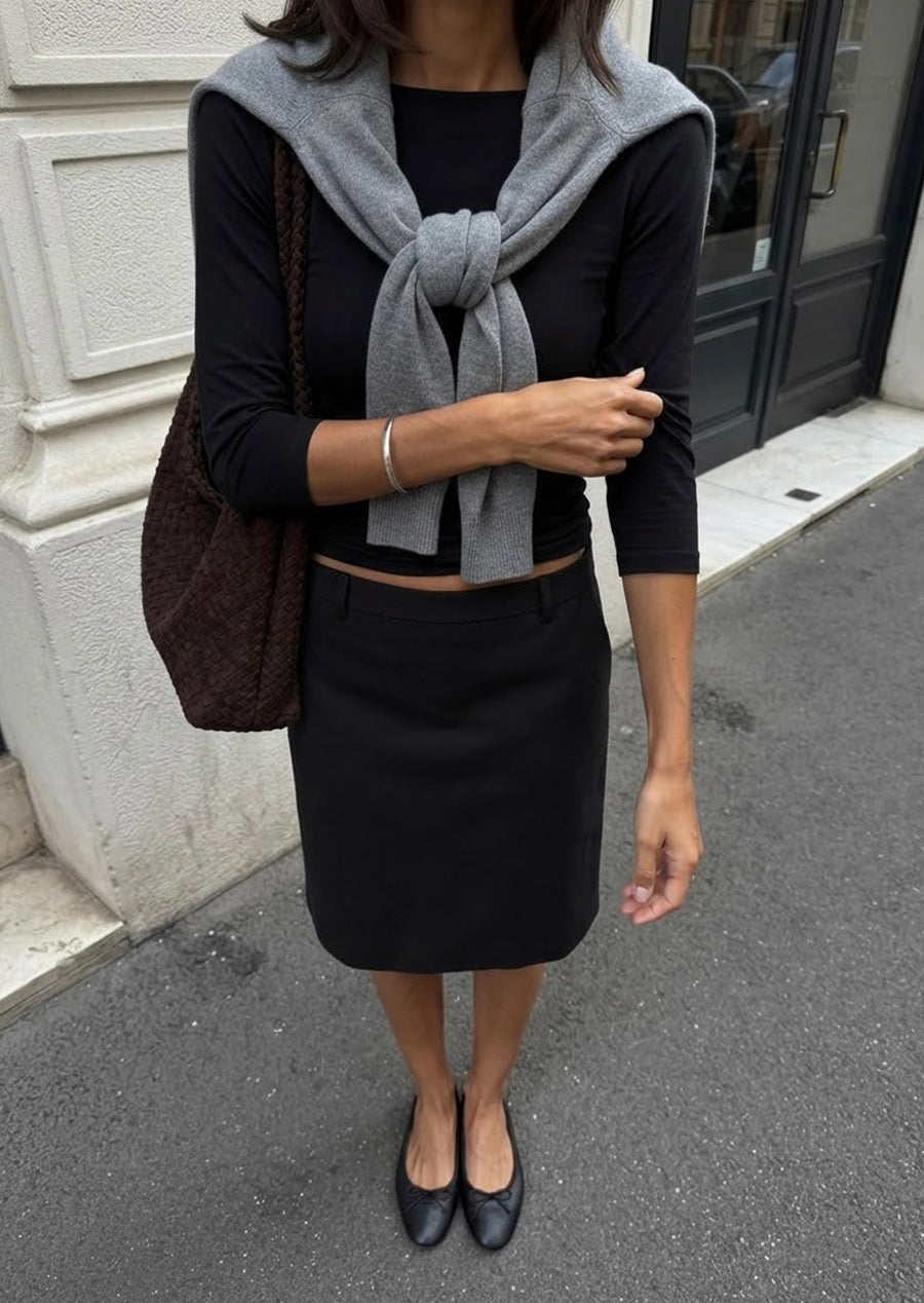 Jupe midi en coton