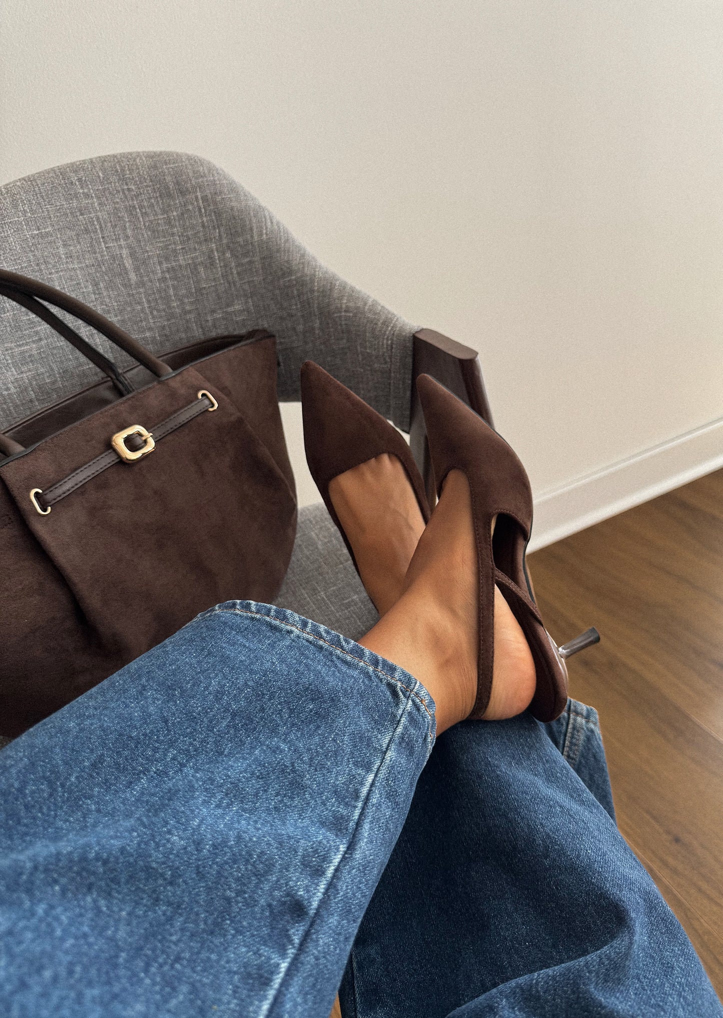 Escarpins suédine slingback